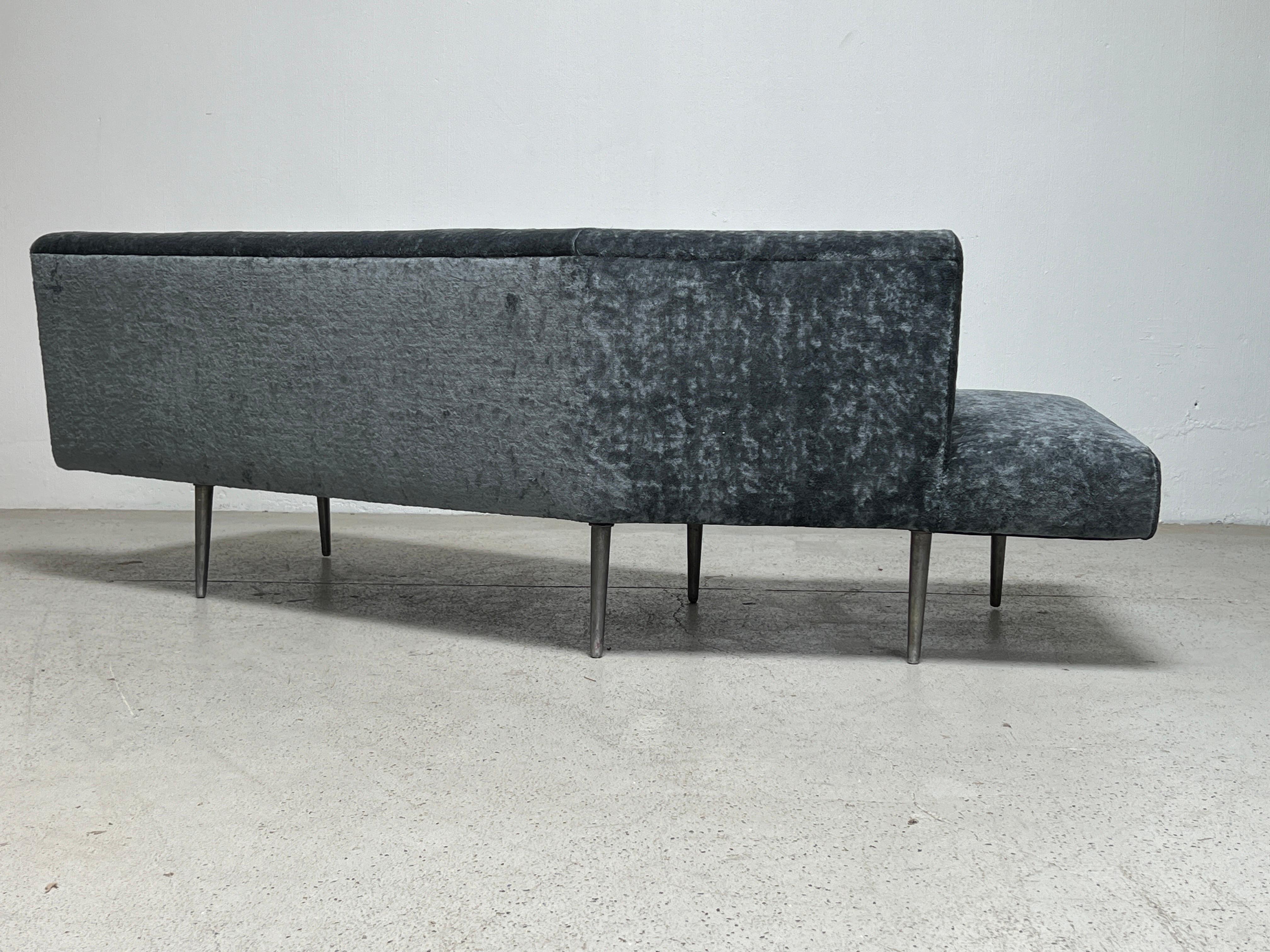 Dunbar Angle Sofa #4756 on Aluminum Legs For Sale 14