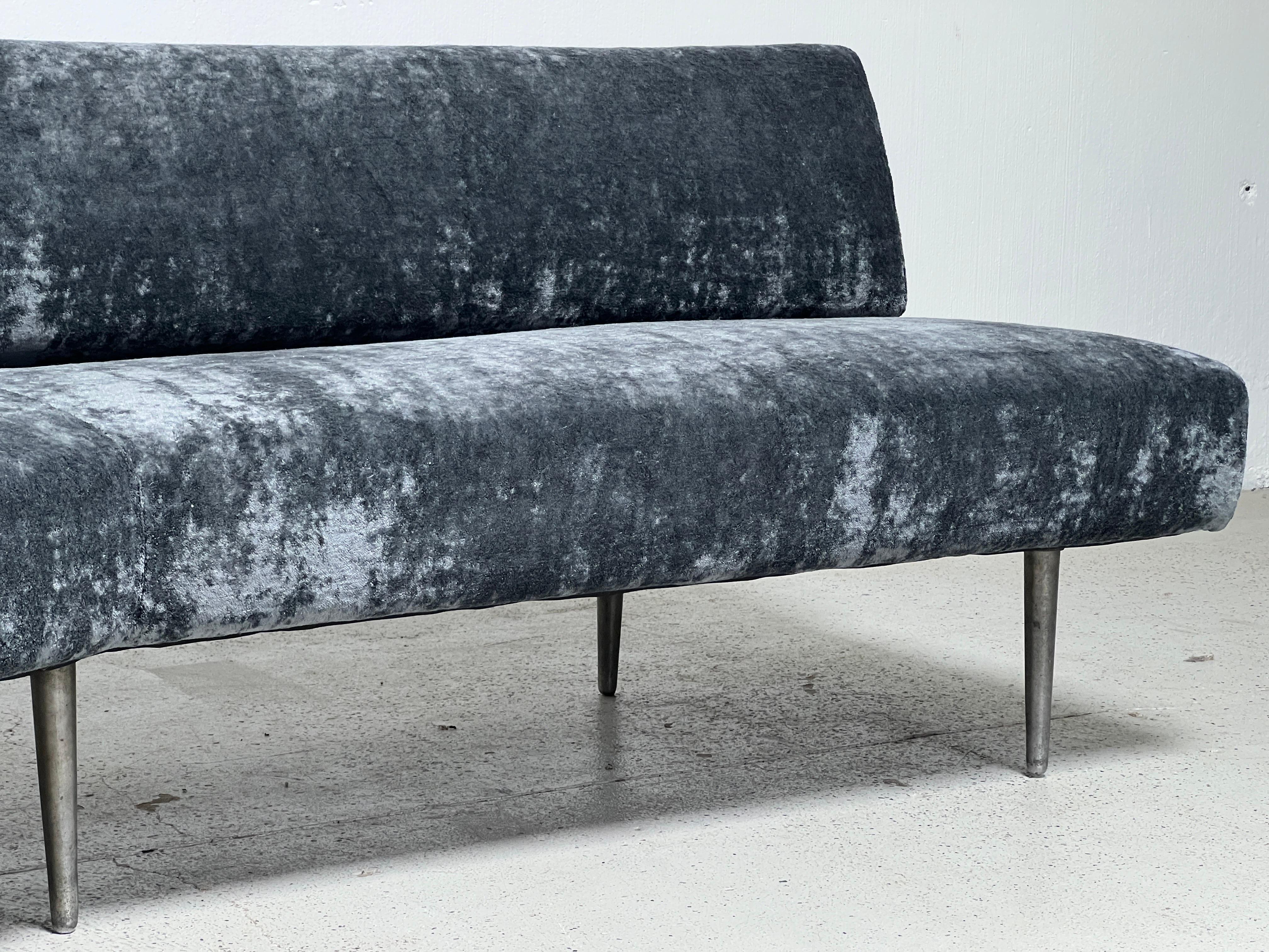 Mid-20th Century Dunbar Angle Sofa #4756 on Aluminum Legs For Sale