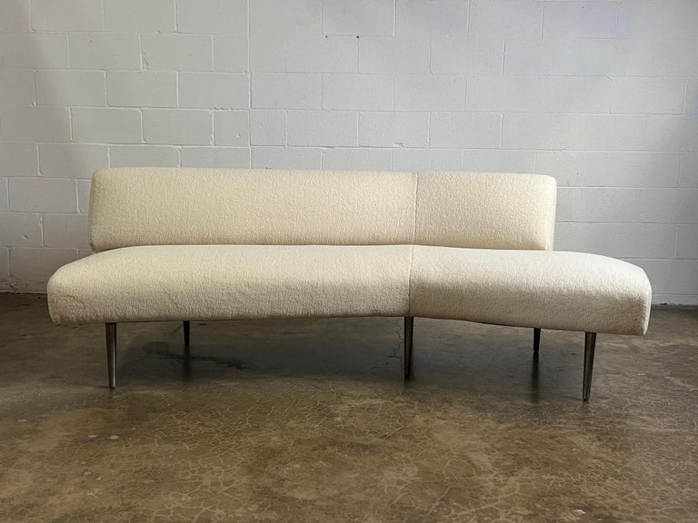 Mid-20th Century Dunbar Angle Sofa #4756 on Aluminum Legs For Sale