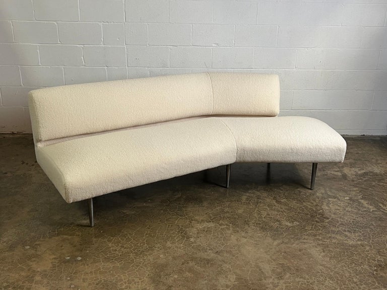 Dunbar Angle Sofa #4756 on Aluminum Legs For Sale 1