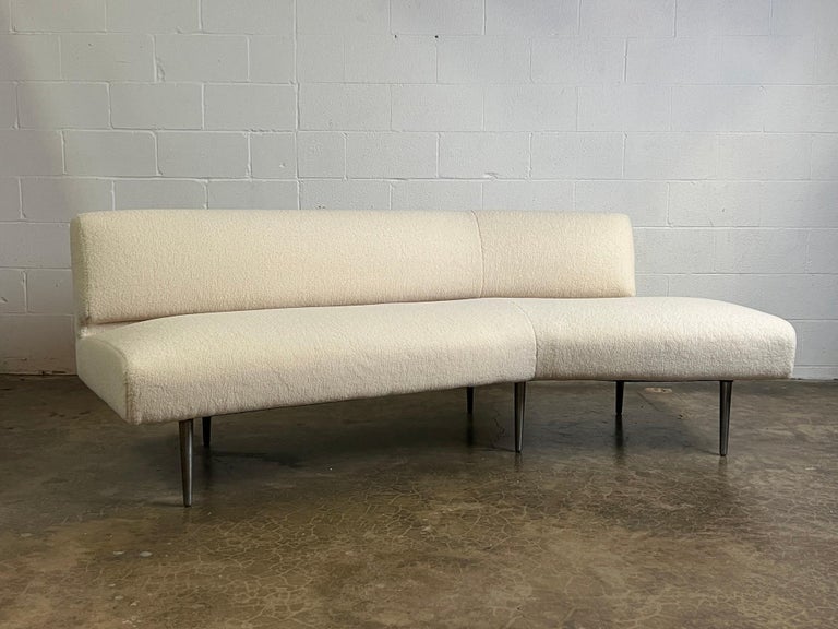 Dunbar Angle Sofa #4756 on Aluminum Legs For Sale 2