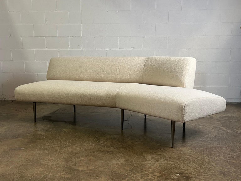 Dunbar Angle Sofa #4756 on Aluminum Legs For Sale 3