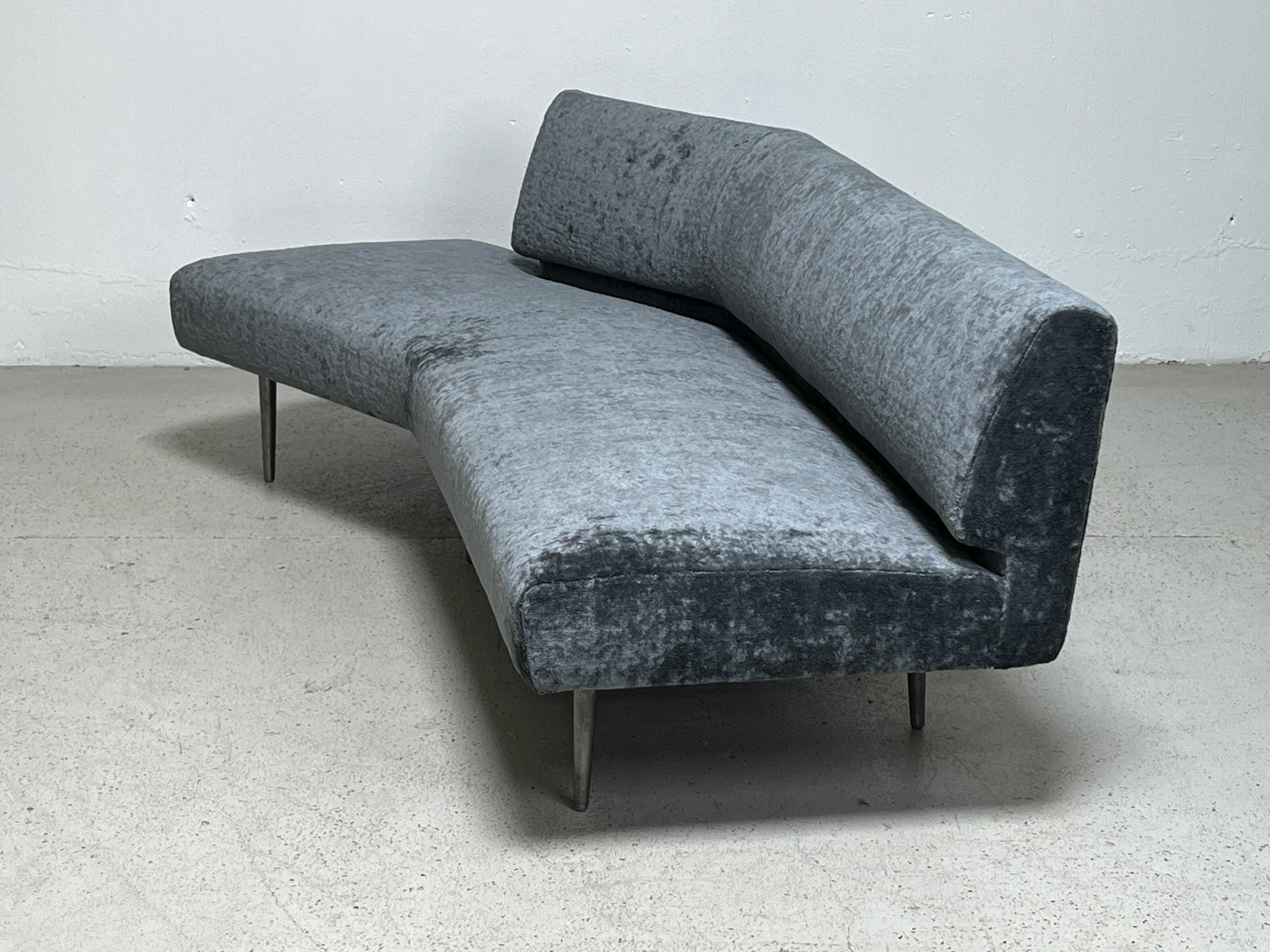 Dunbar Angle Sofa #4756 on Aluminum Legs For Sale 3