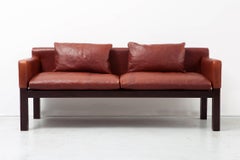 Dunbar Ashwood Post and Beam Leather Sofa by John Saladino