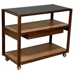 Dunbar Bar Cart by Edward Wormley in Rosewood, Cork and Slate