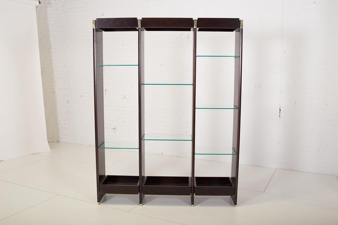 Brass Dunbar Bookcase Wall Units by Edward Wormley For Sale