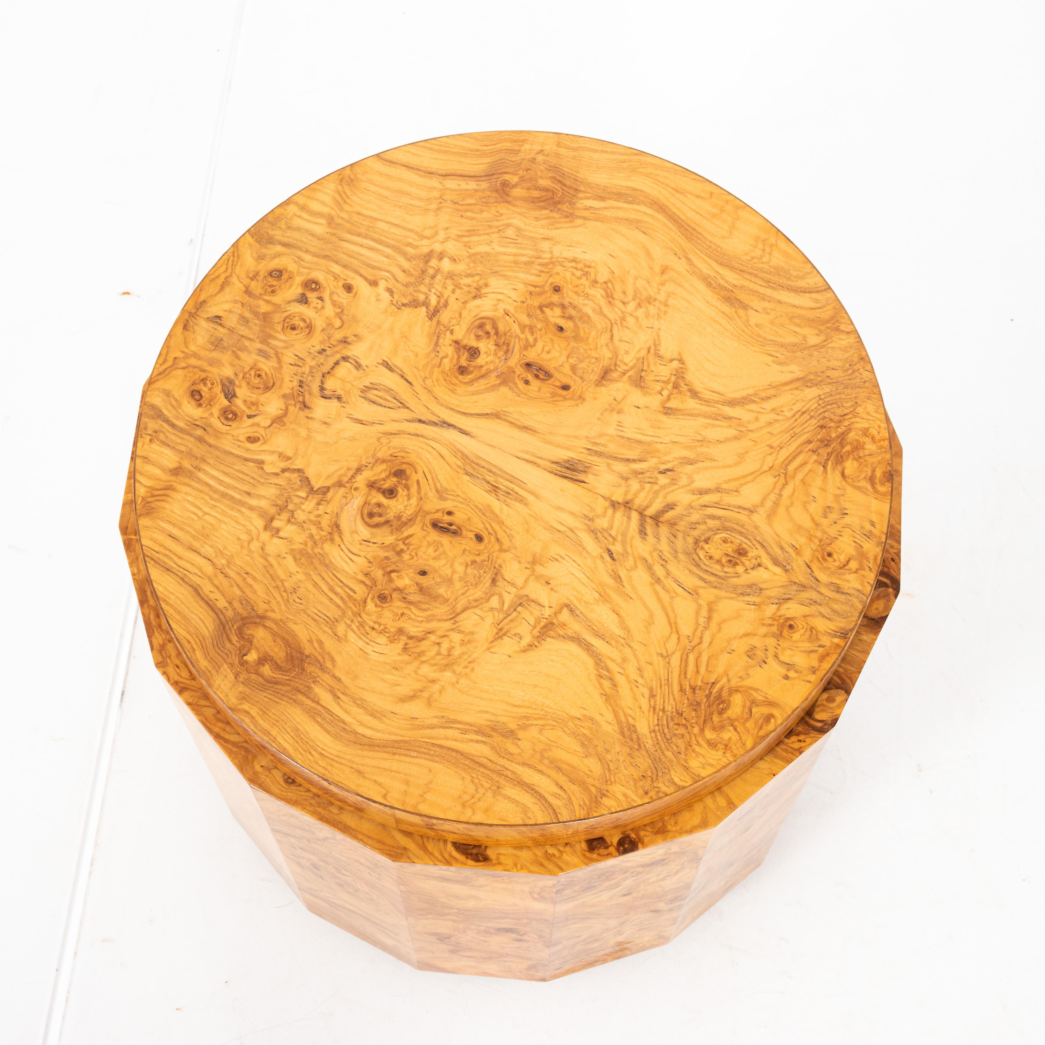Mid-Century Modern Dunbar Burl Olive Wood Side Table by Edward Wormley
