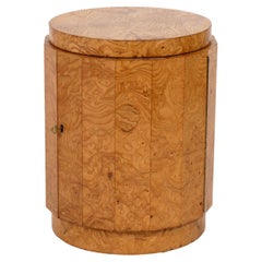 Dunbar Burlwood Pedestal Table or Bar Cabinet