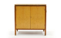 Dunbar Cabinet in Burl, Brass Mahogany and Yellow / Gold Lamartine Marble