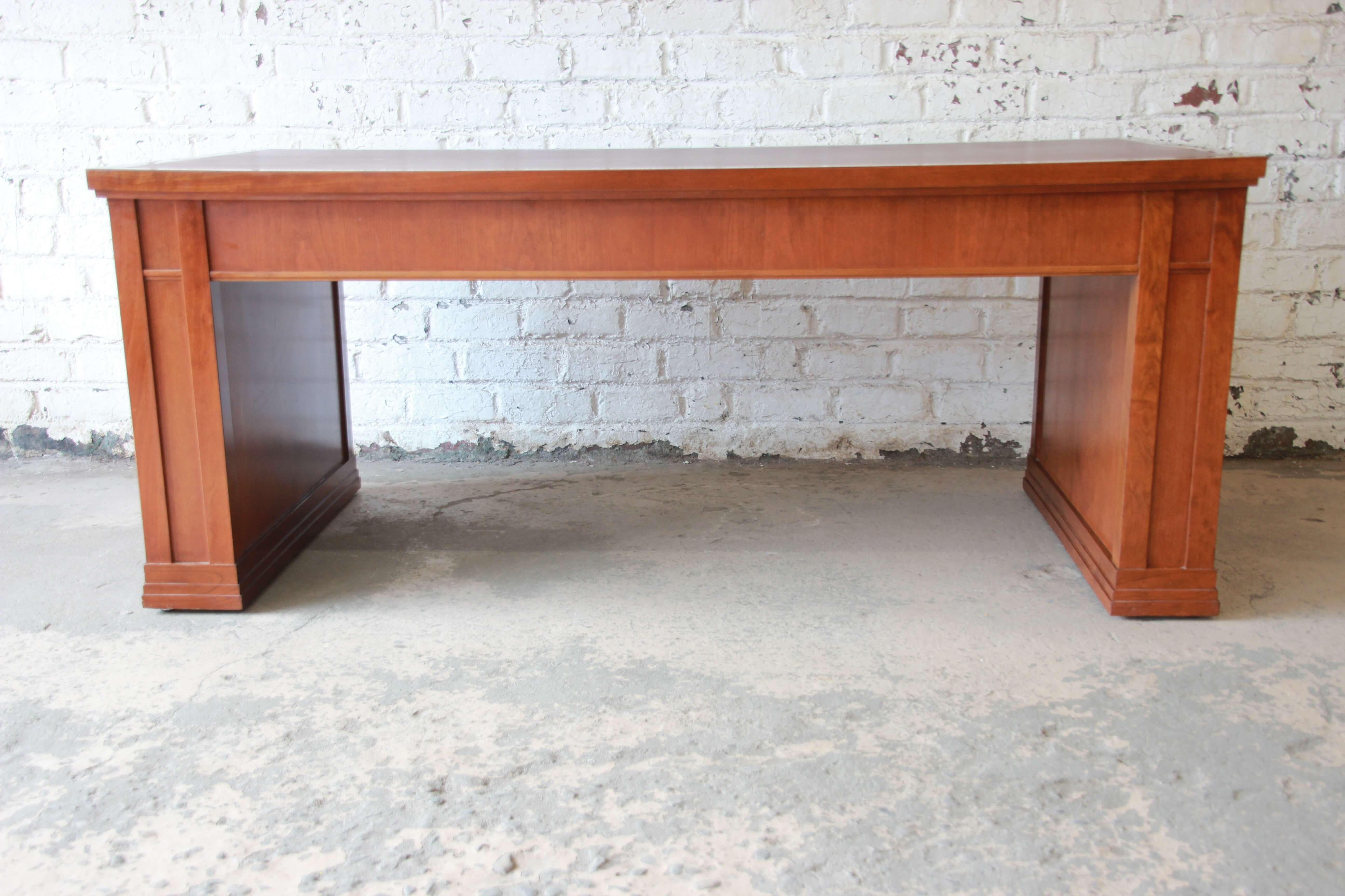 Dunbar Cherry Wood Leather Top Desk or Library Table 2