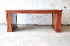Dunbar Cherry Wood Leather Top Desk or Library Table