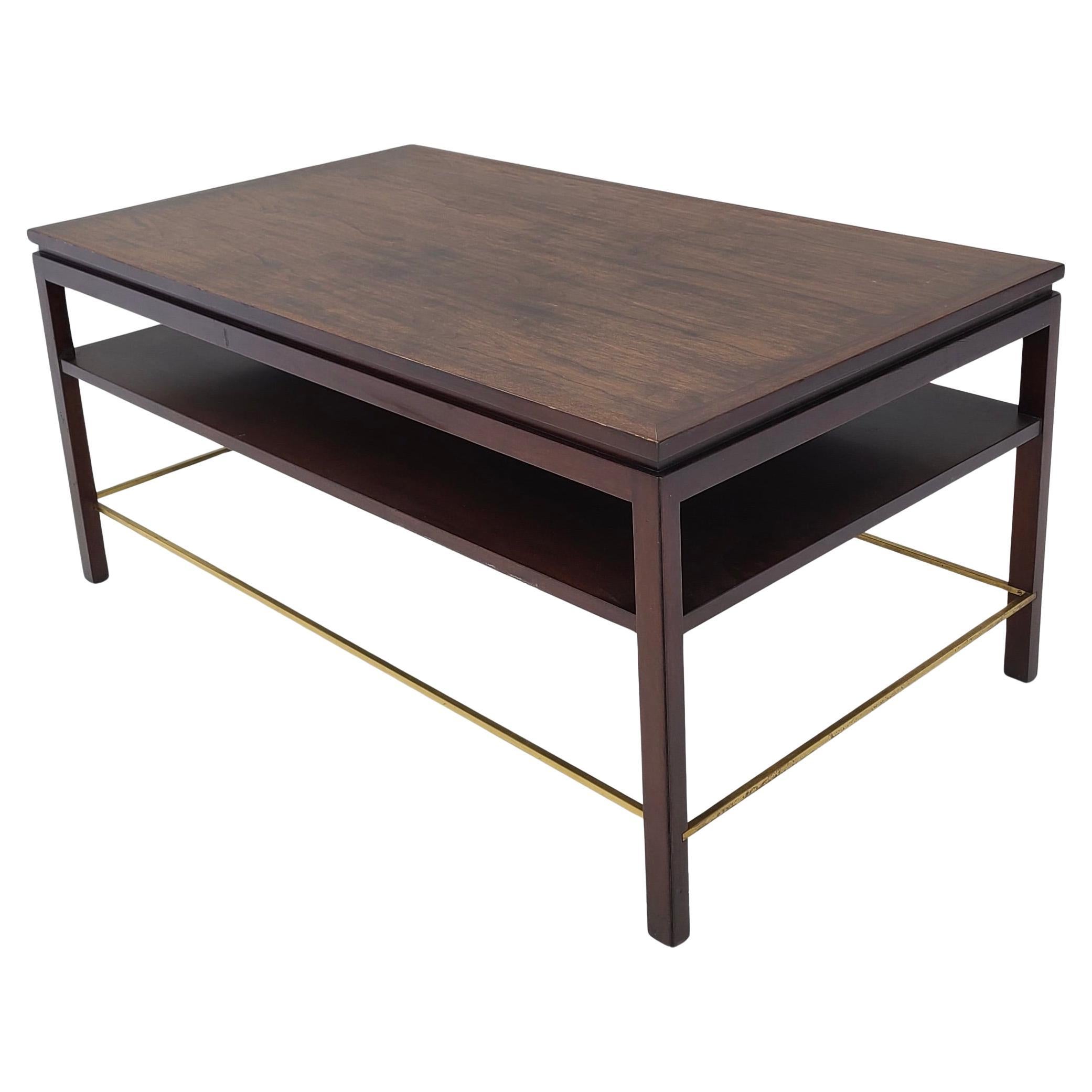 Dunbar Coffee Table by Edward Wormley Walnut Brass
