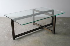 Dunbar Coffee Table by Tom Lopinski in Oil Rubbed Bronze and Glass