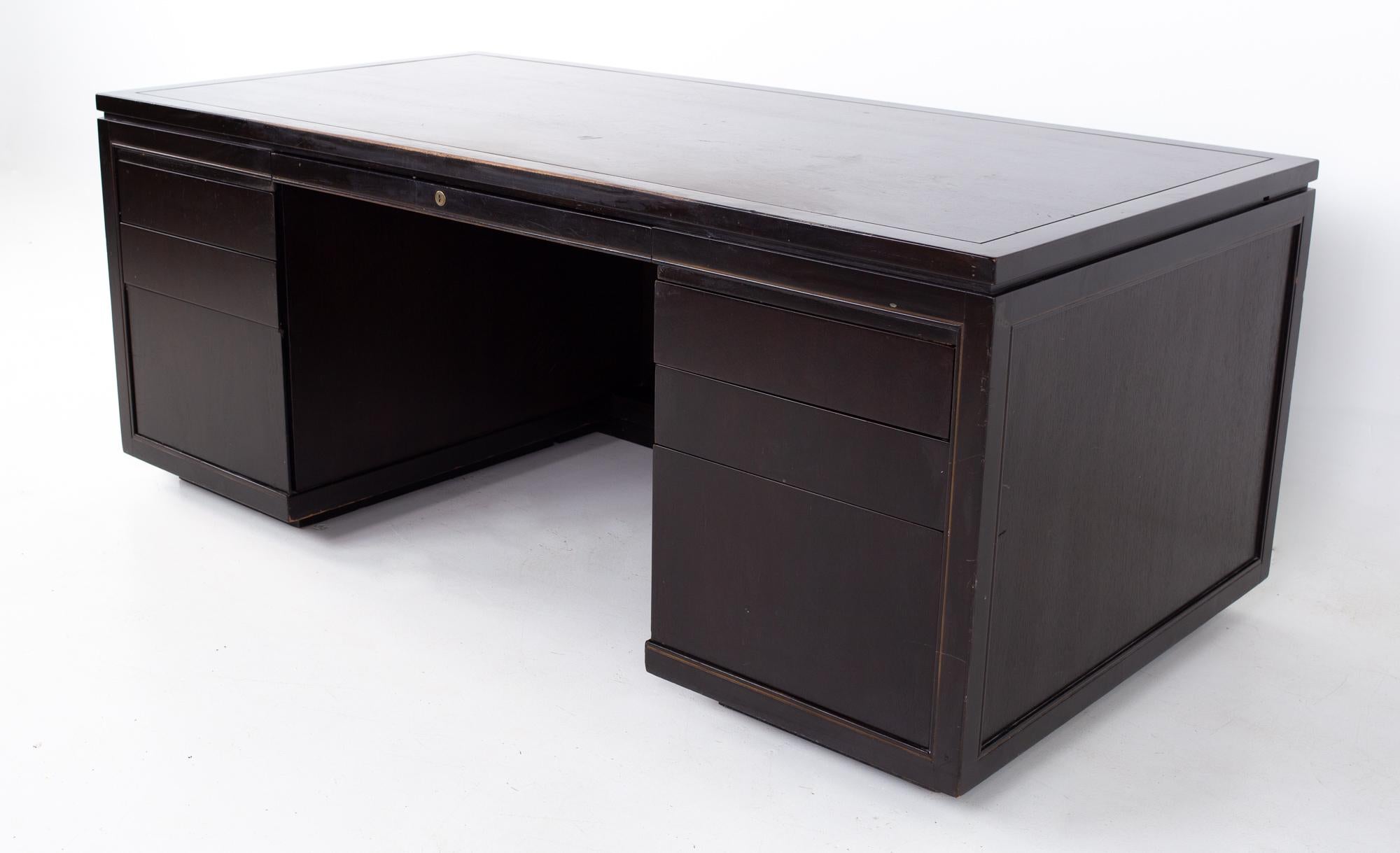 Dunbar contract division Mid Century executive desk
Desk measures: 72 wide x 36 deep x 28.5 inches high

All pieces of furniture can be had in what we call restored vintage condition. That means the piece is restored upon purchase so it’s free of