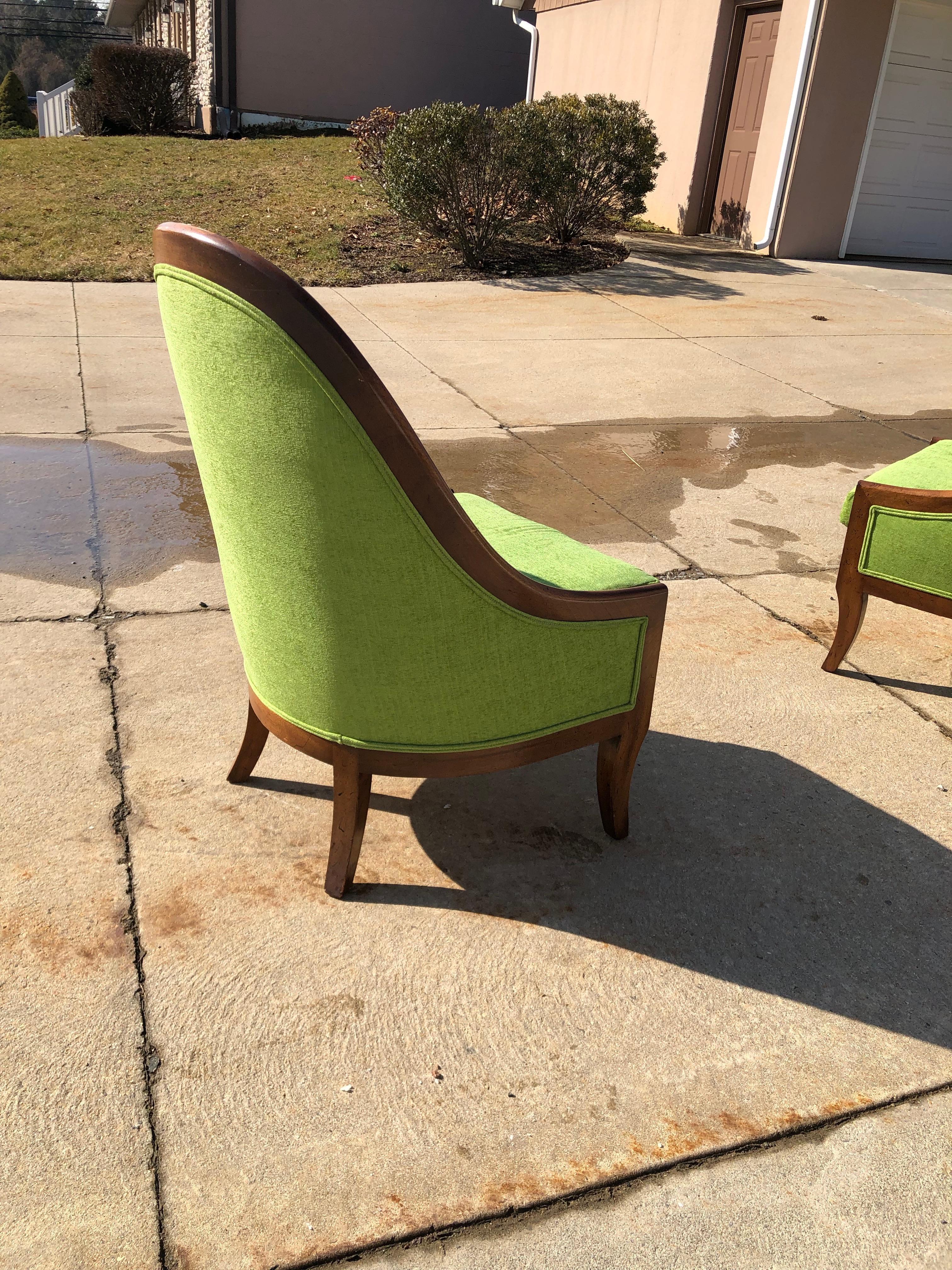 Mid-20th Century Dunbar Curved-Back Lounge Chairs