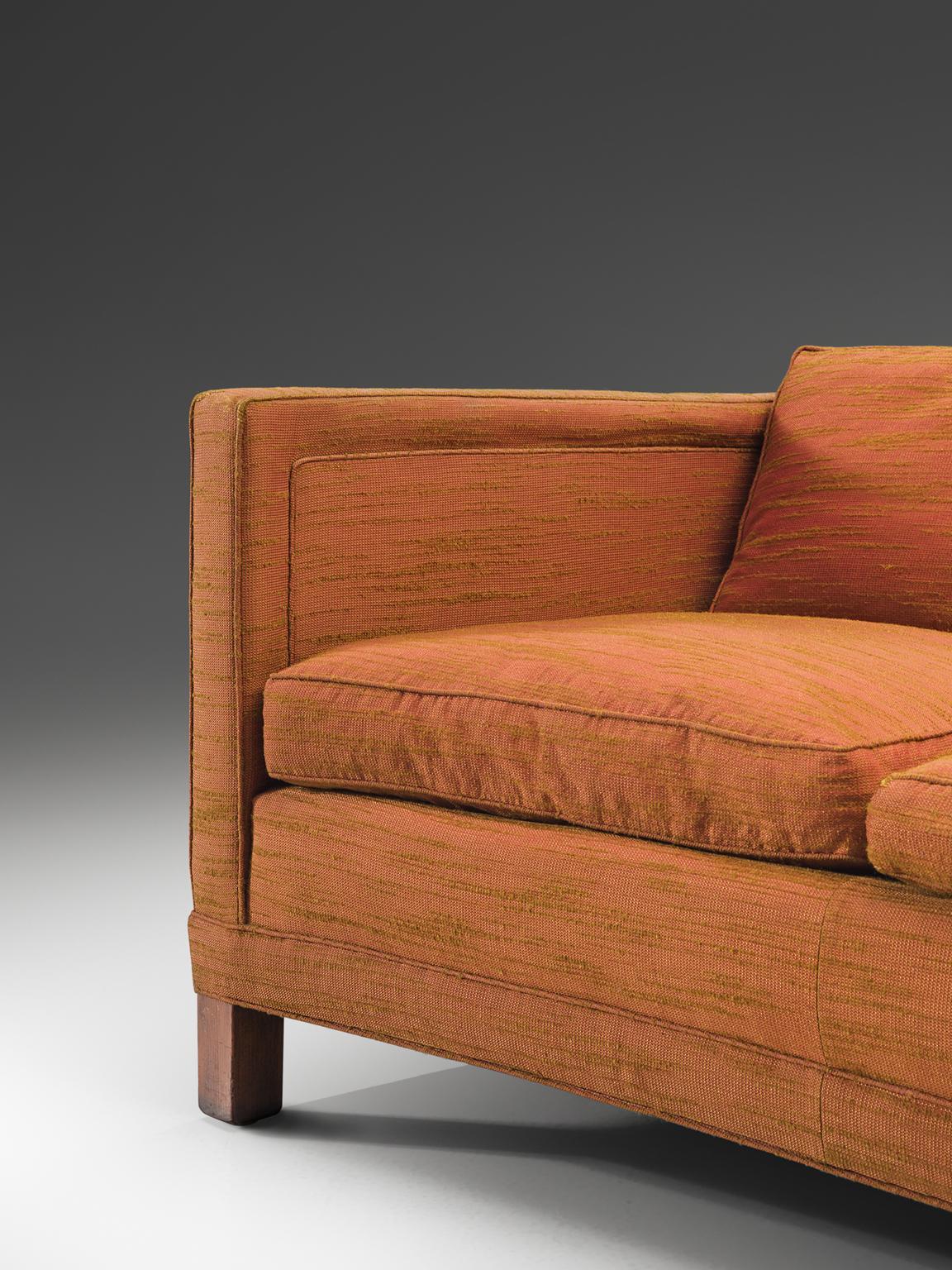 American Dunbar Curved Orange Sofa