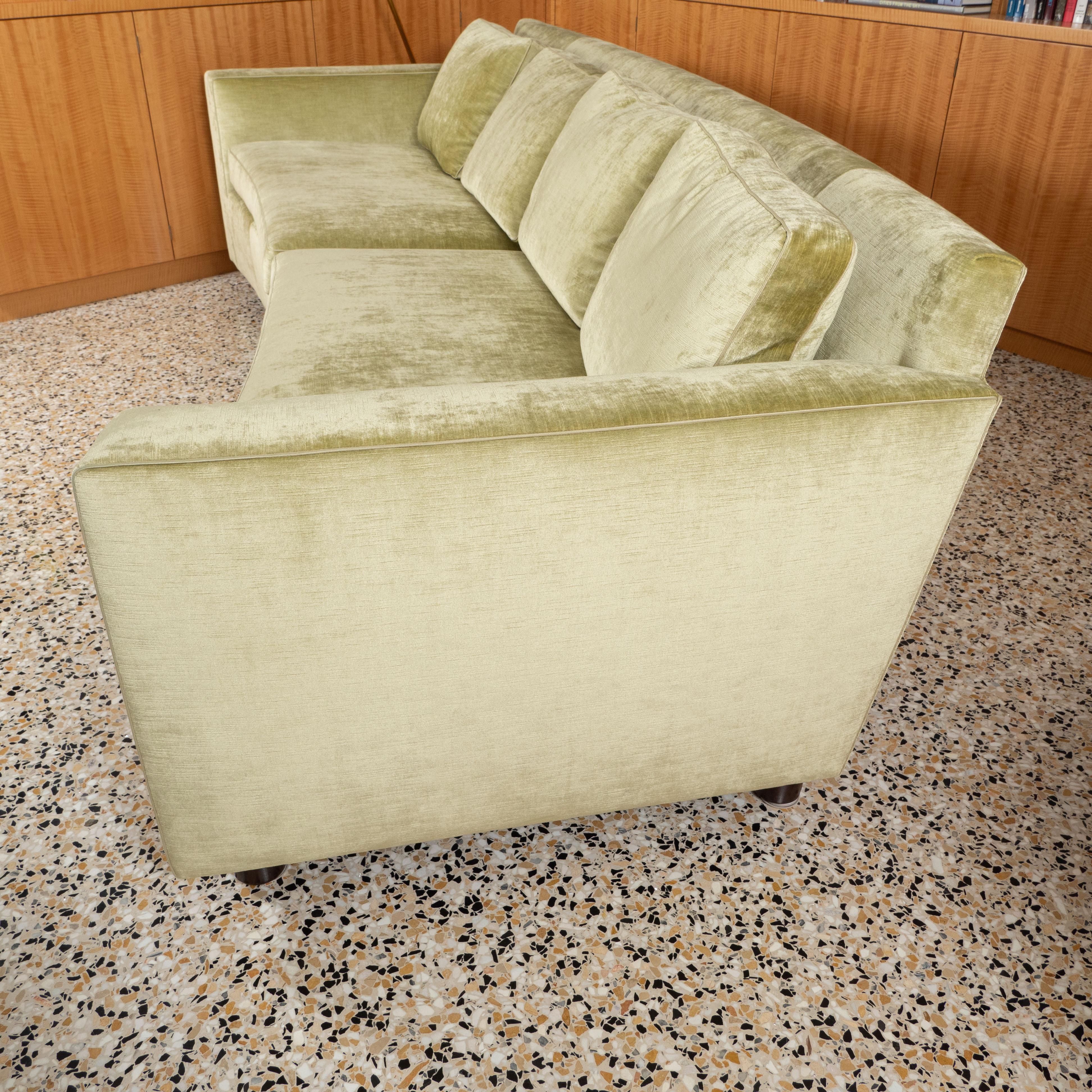American Dunbar Curved Sofa by Edward Wormley in Velvet