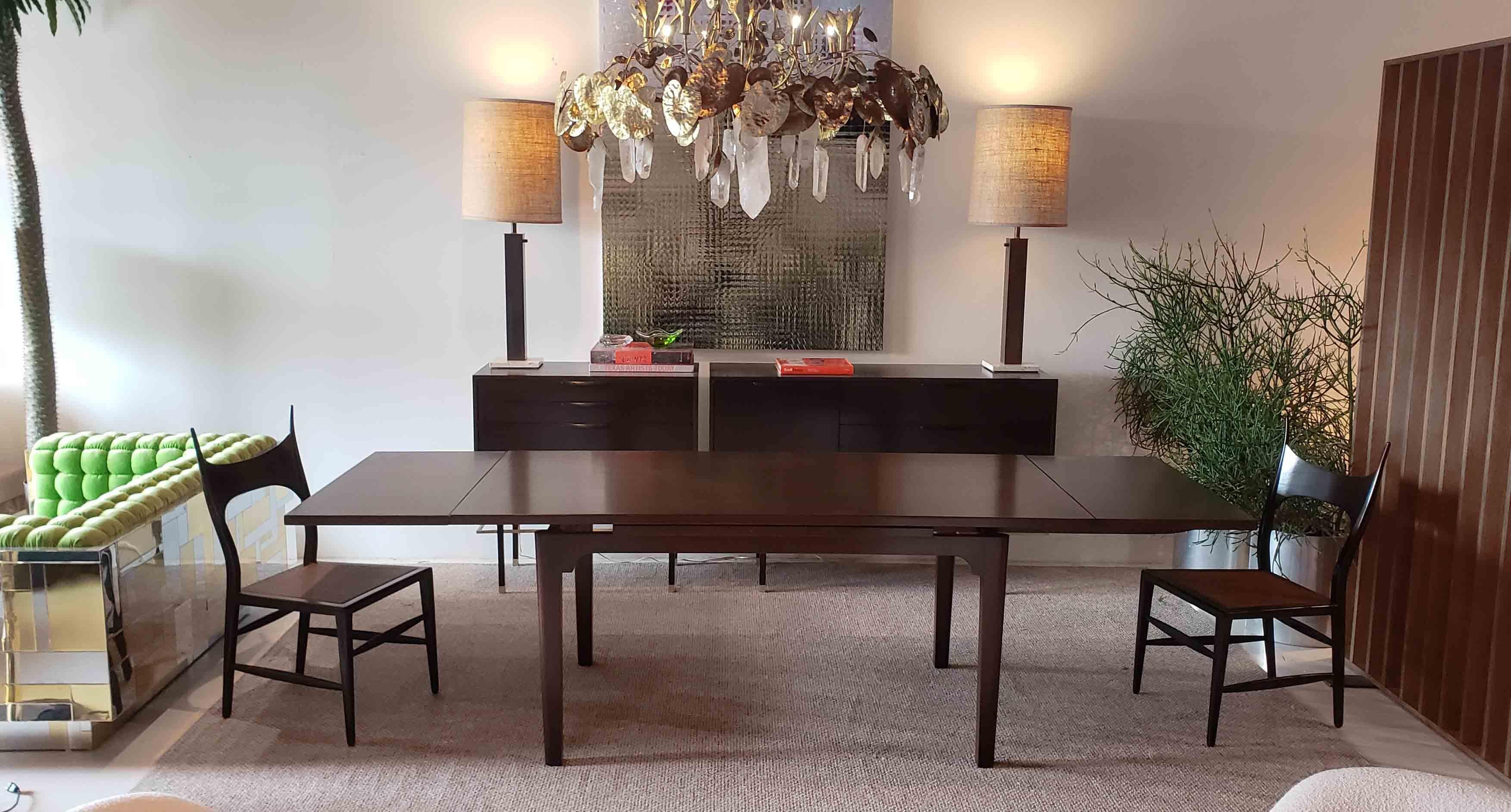 Mid-Century Modern Dunbar Dining Table by Edward Wormley with Retractable Leaves Mahogany, 1950s