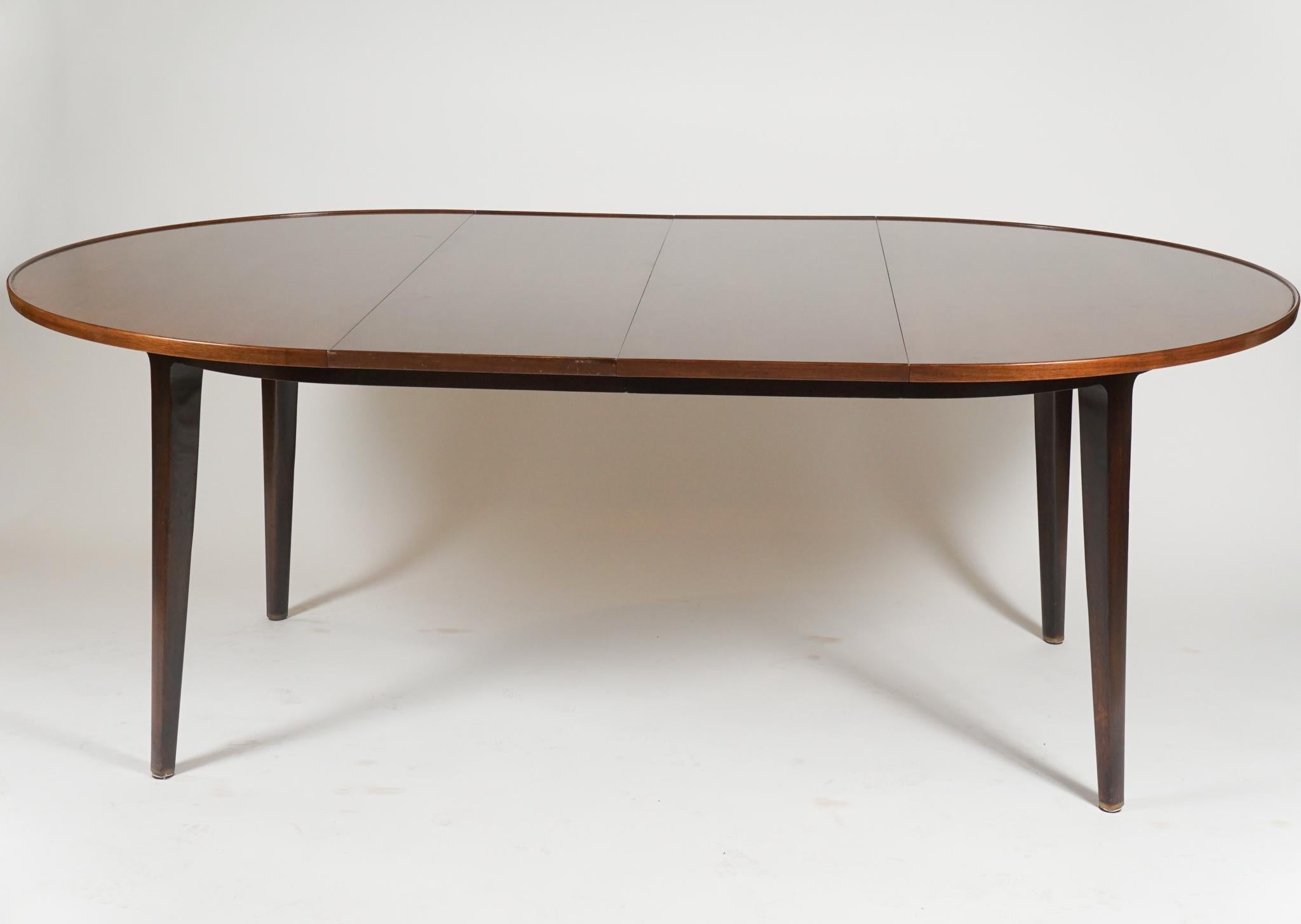 Mid-Century Modern Dunbar Dining Table with Two Leaf Extensions For Sale