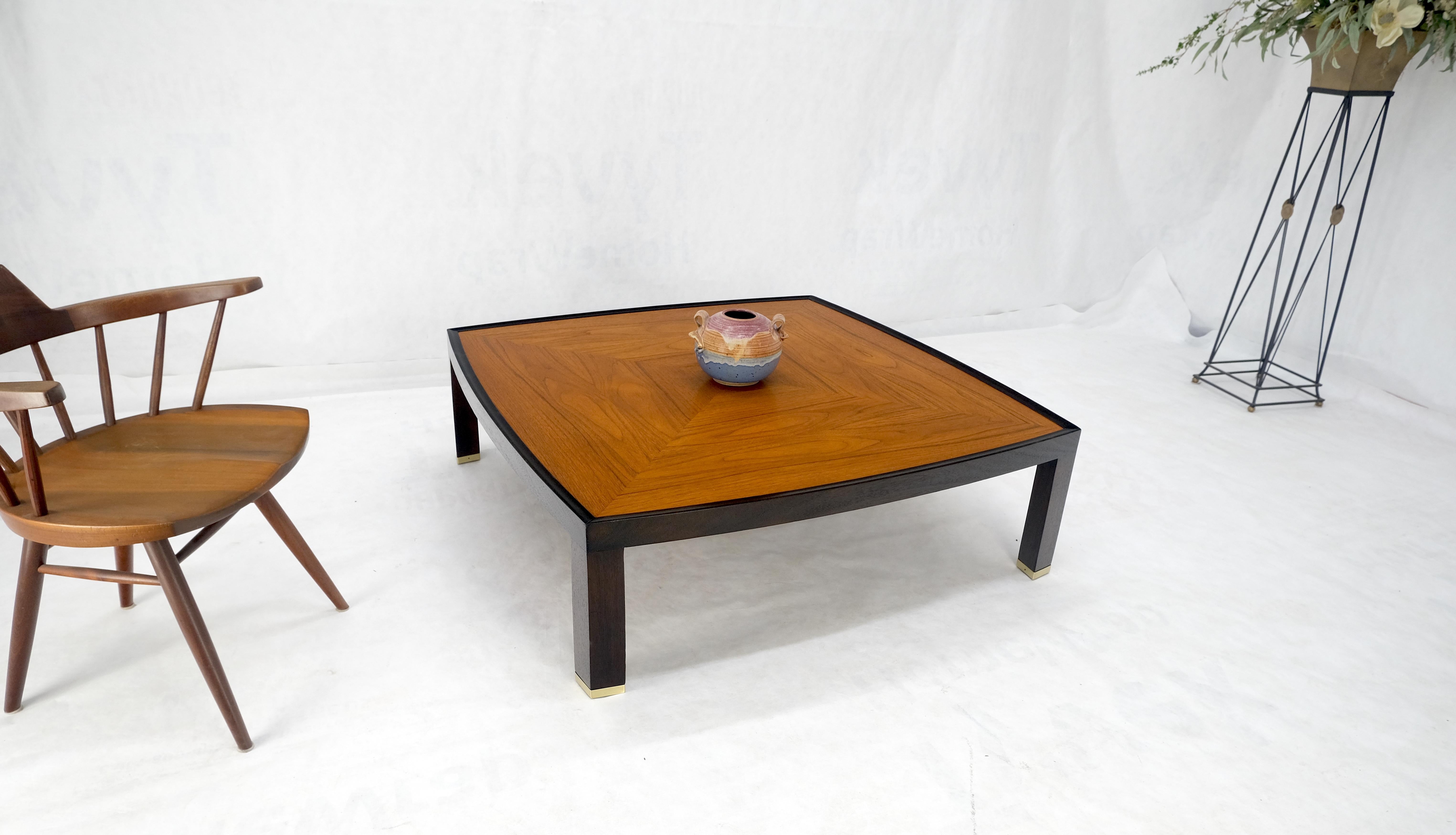 Dunbar Ebonized Walnut Base Large Rounded Square Light Walnut Coffee Table MINT! 3