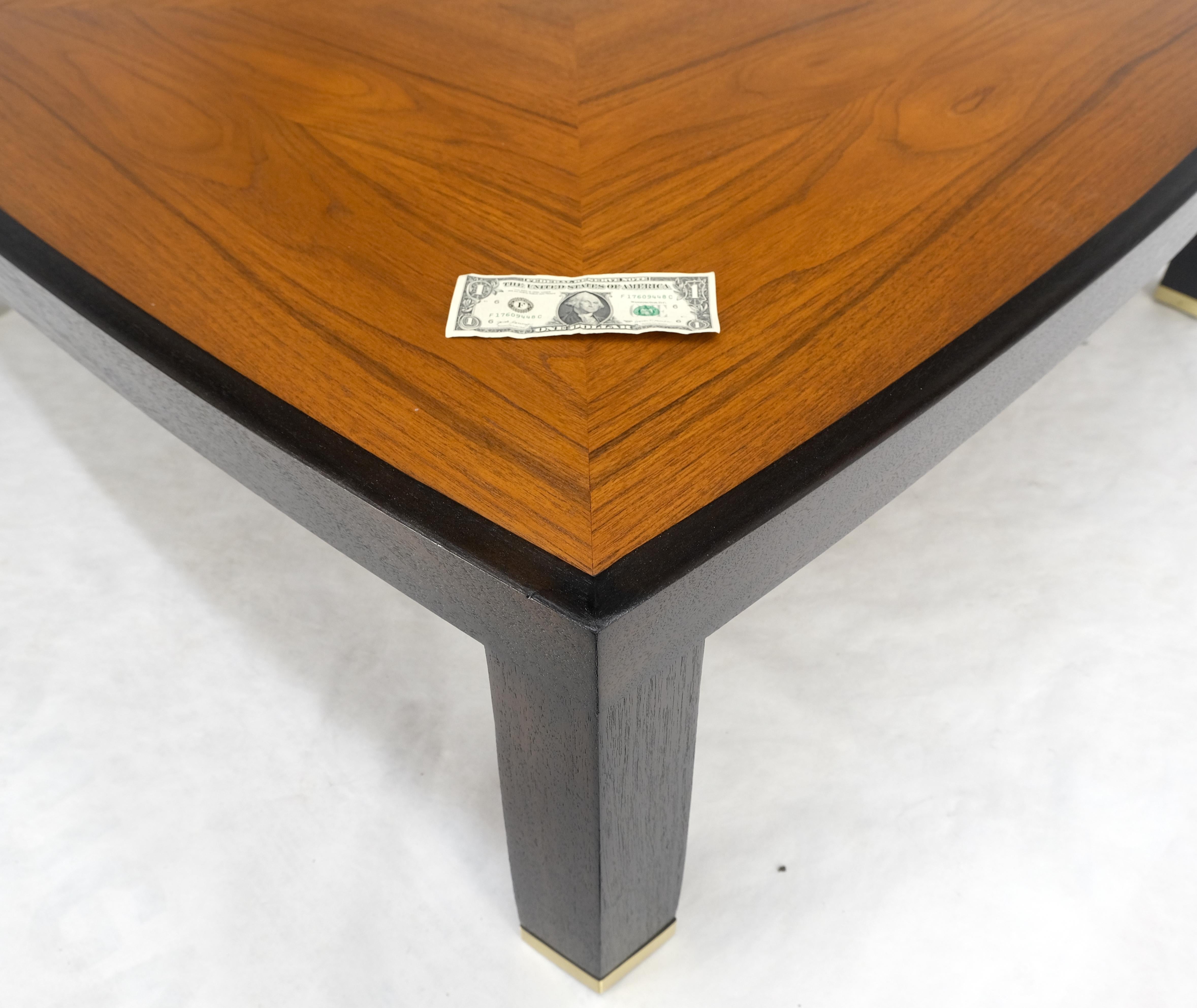 Dunbar Ebonized Walnut Base Large Rounded Square Light Walnut Coffee Table MINT! 4