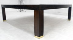 Dunbar Ebonized Walnut Base Large Rounded Square Light Walnut Coffee Table MINT!