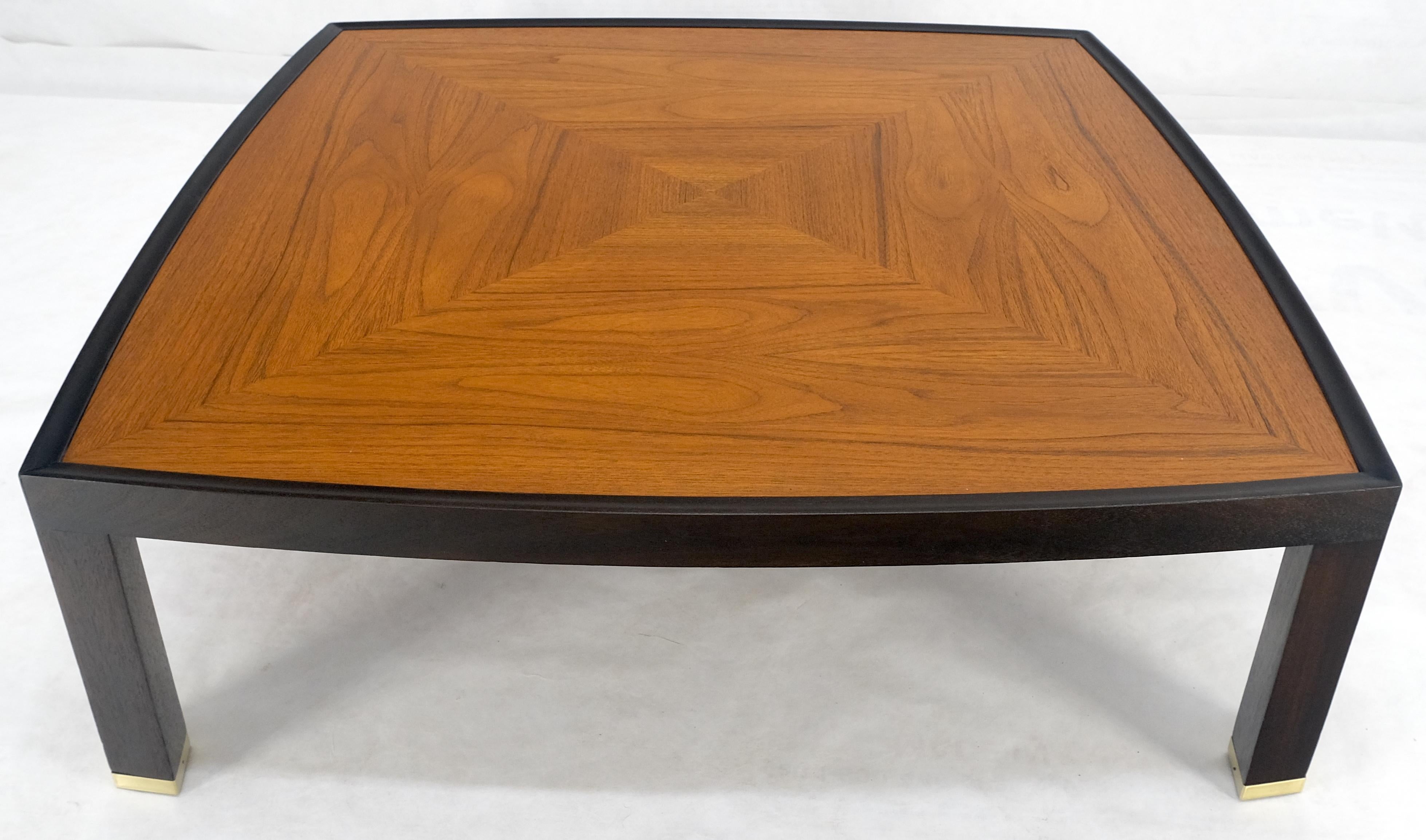 American Dunbar Ebonized Walnut Base Large Rounded Square Light Walnut Coffee Table MINT!