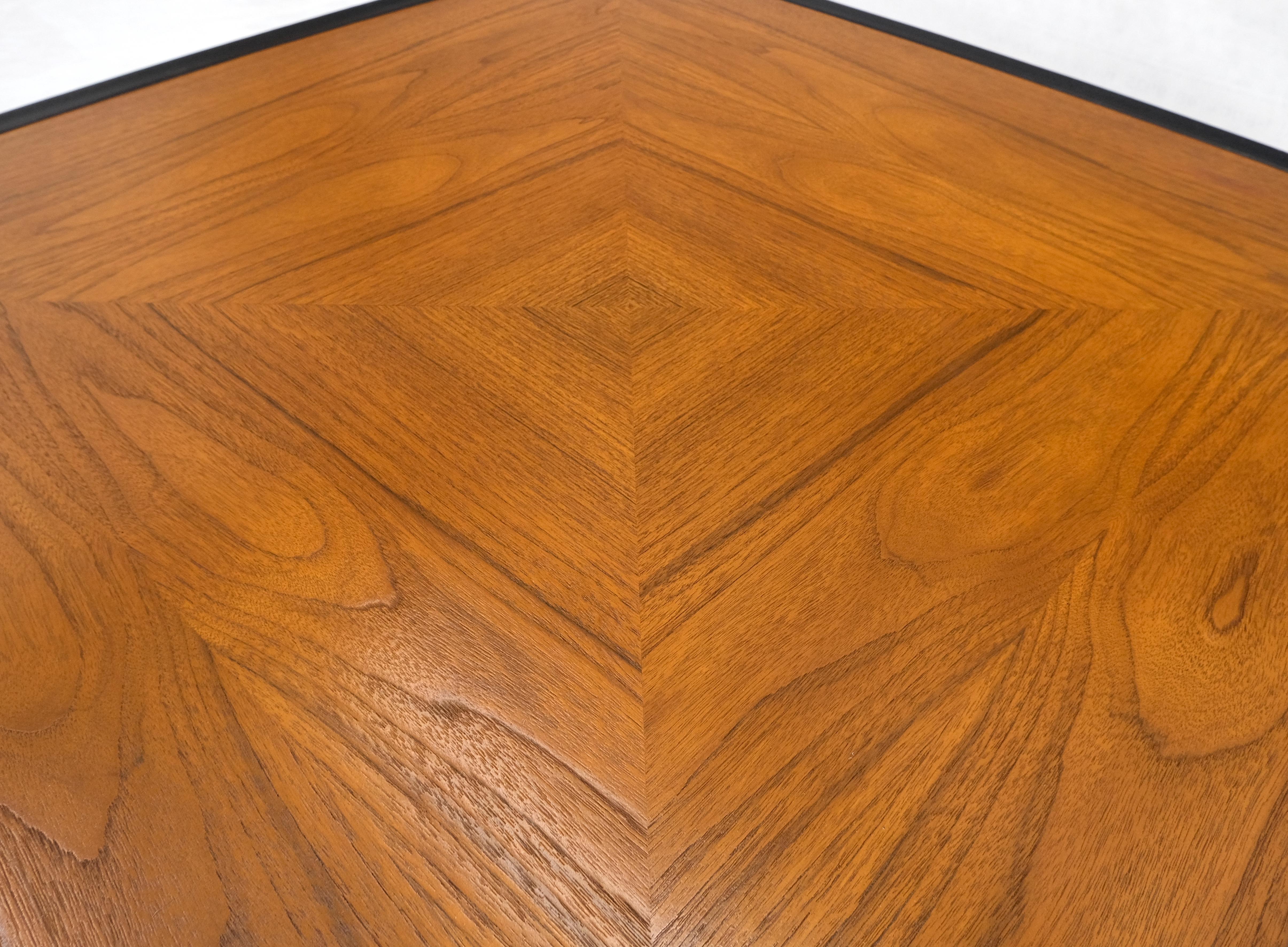 20th Century Dunbar Ebonized Walnut Base Large Rounded Square Light Walnut Coffee Table MINT!