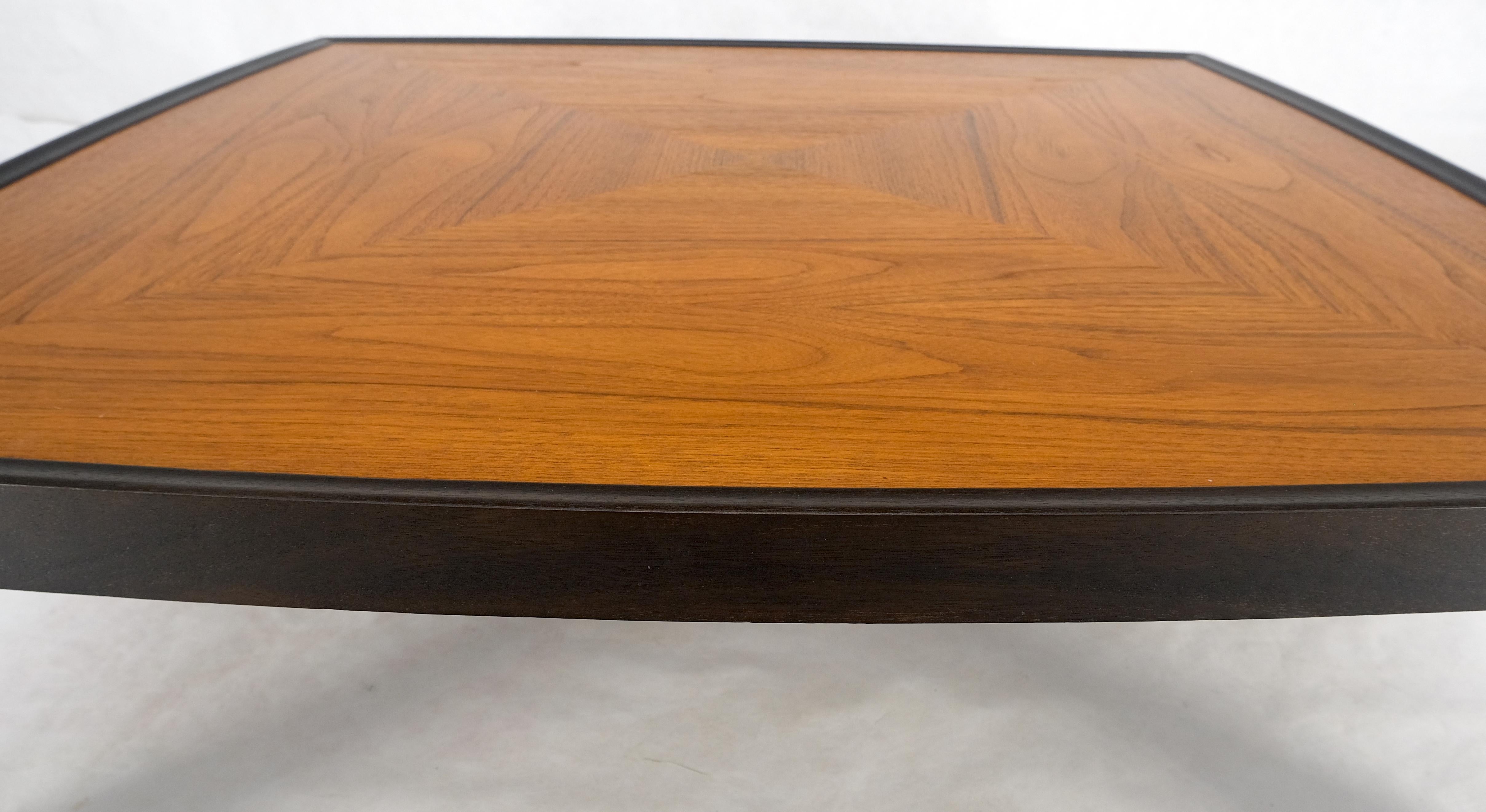 Dunbar Ebonized Walnut Base Large Rounded Square Light Walnut Coffee Table MINT! 1