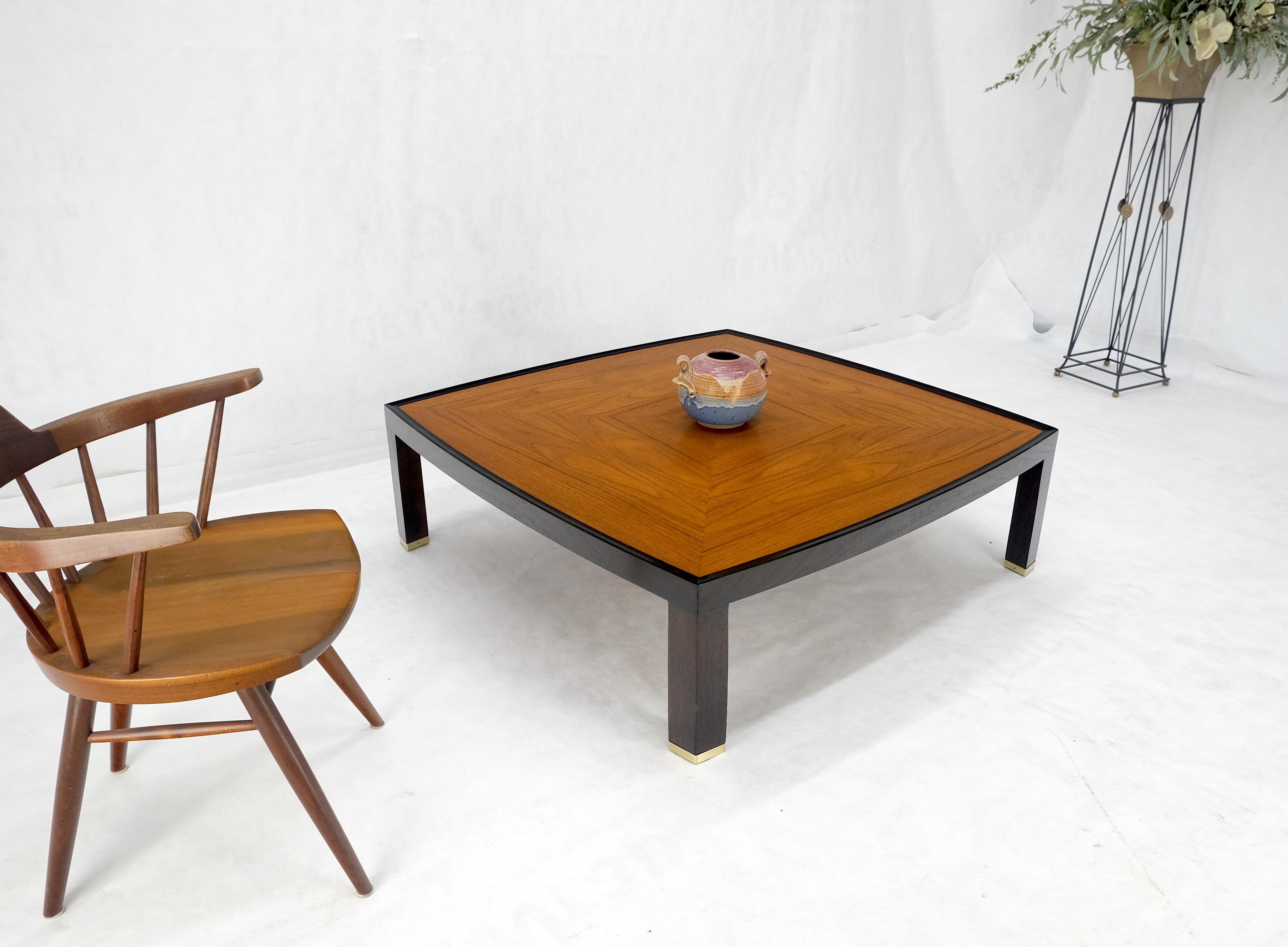 Dunbar Ebonized Walnut Base Large Rounded Square Light Walnut Coffee Table MINT! 2
