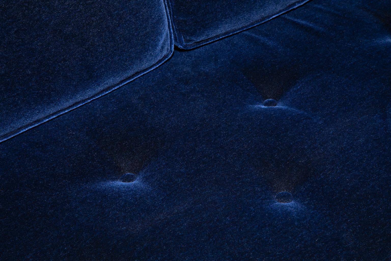 Dunbar Edward Wormley  Deep Blue Alpaca Sofa Mid-Century Modern For Sale 1