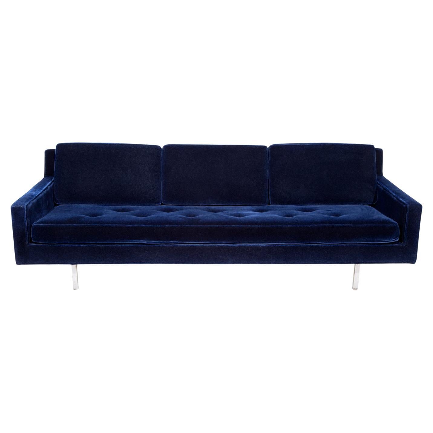 Dunbar Edward Wormley  Canapé en alpaga bleu profond Mid-Century Modern