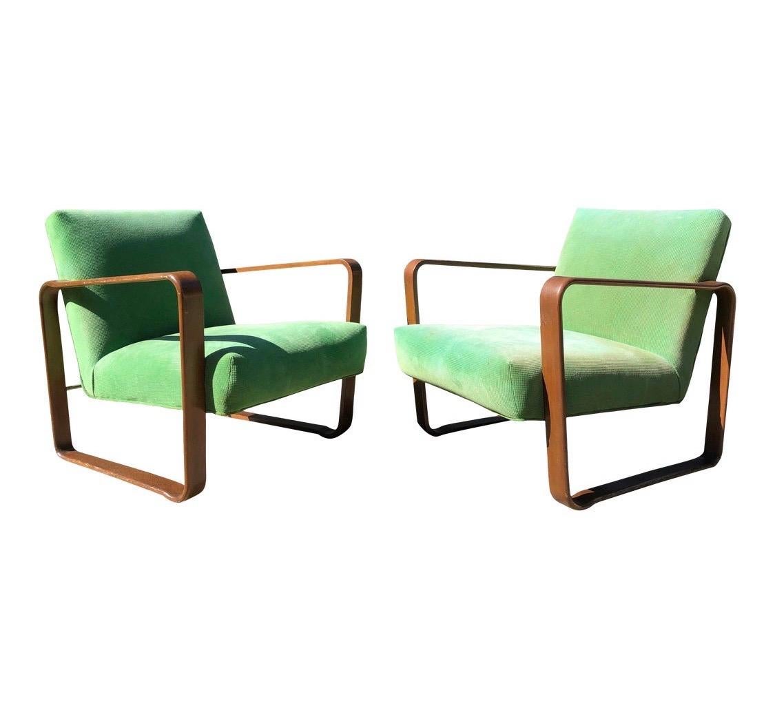 Mid-Century Modern Dunbar Edward Wormley Designed Lounge Chairs 1940s Model 4731 Morris