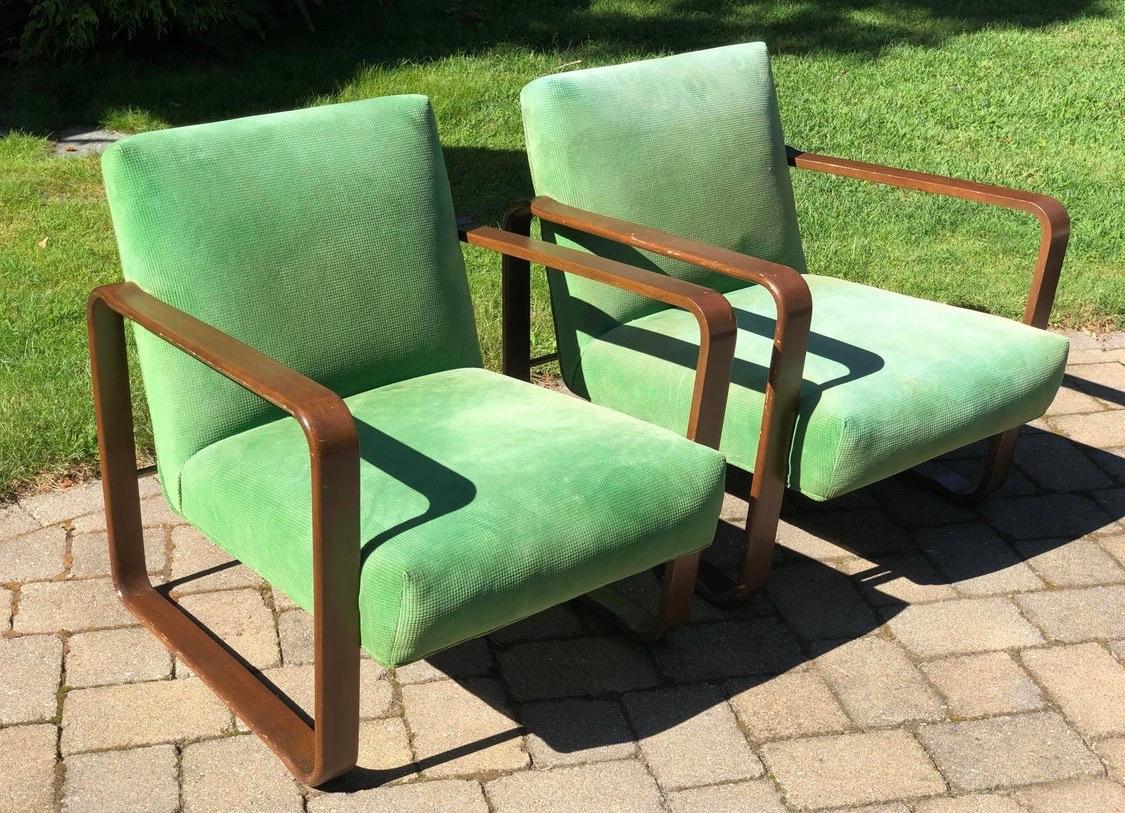 Dunbar Edward Wormley Designed Lounge Chairs 1940s Model 4731 Morris In Good Condition In West Hartford, CT