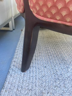 Dunbar Edward Wormley Pair of Janus line armchairs mahogany mid century Berne