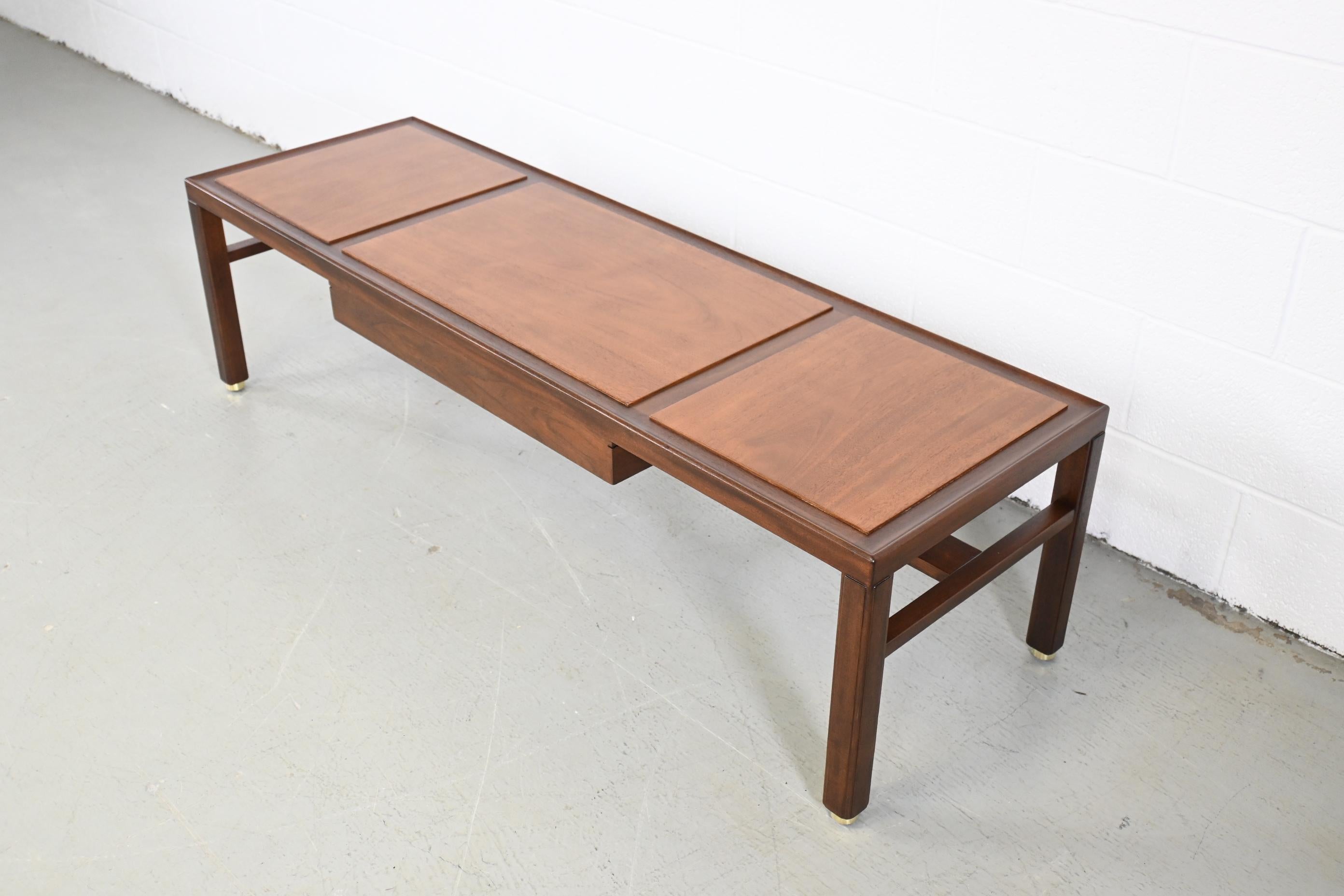 American Dunbar Furniture Mid-Century Modern Two Toned Mahogany Coffee Table