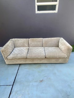 Dunbar Jack Larsen Gray Velvet Cut Down Floating Plinth Sofa