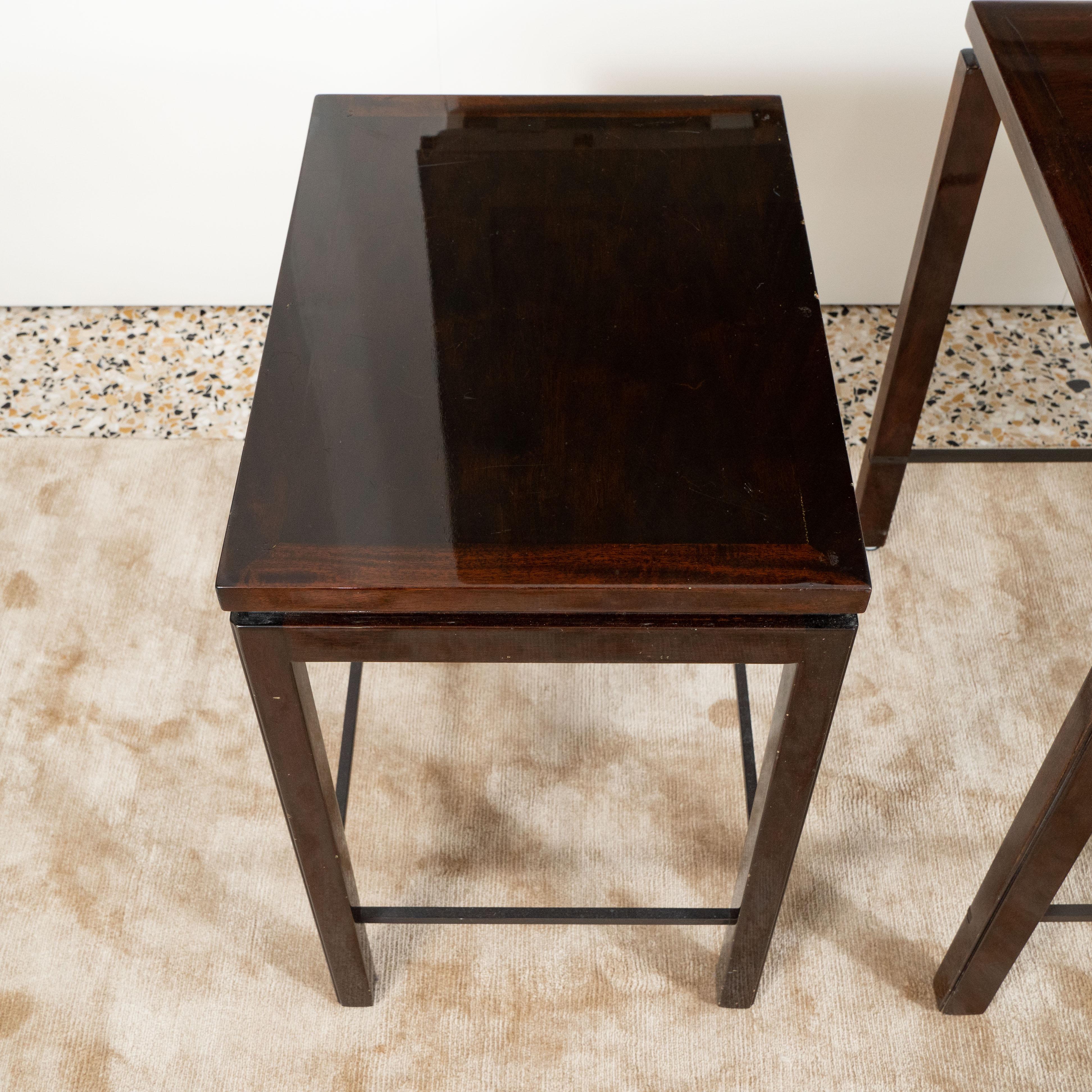 Mid-20th Century Dunbar Janus Set of 3 Nesting Tables by Edward Wormley from Alan Moss