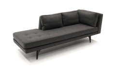 Dunbar Left Arm Sofa Model 5525 by Edward Wormley, New Charcoal Upholstery