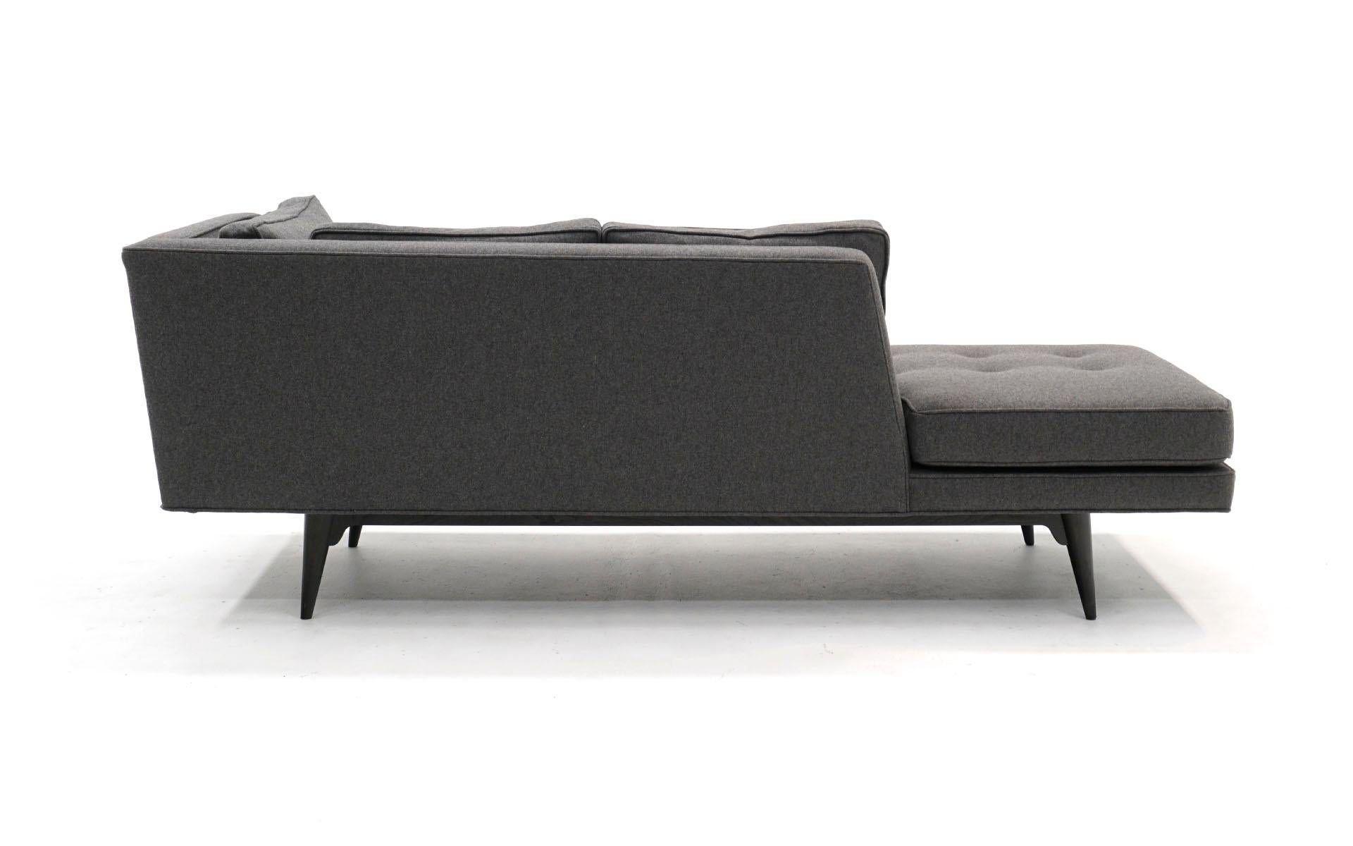 Dunbar Left Arm Sofa Model 5525 by Edward Wormley, New Charcoal Upholstery 1