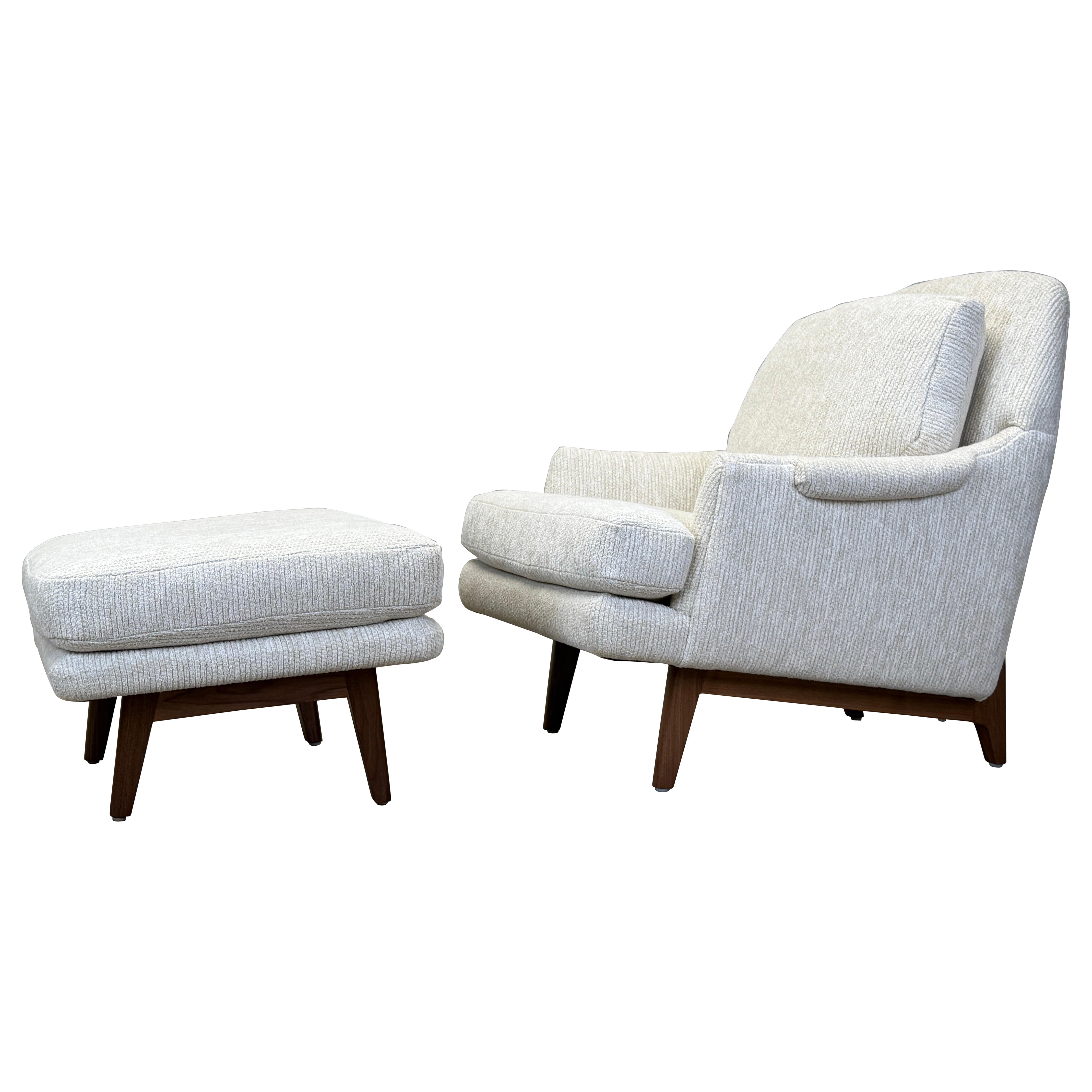 Chaise longue et pouf Dunbar en vente