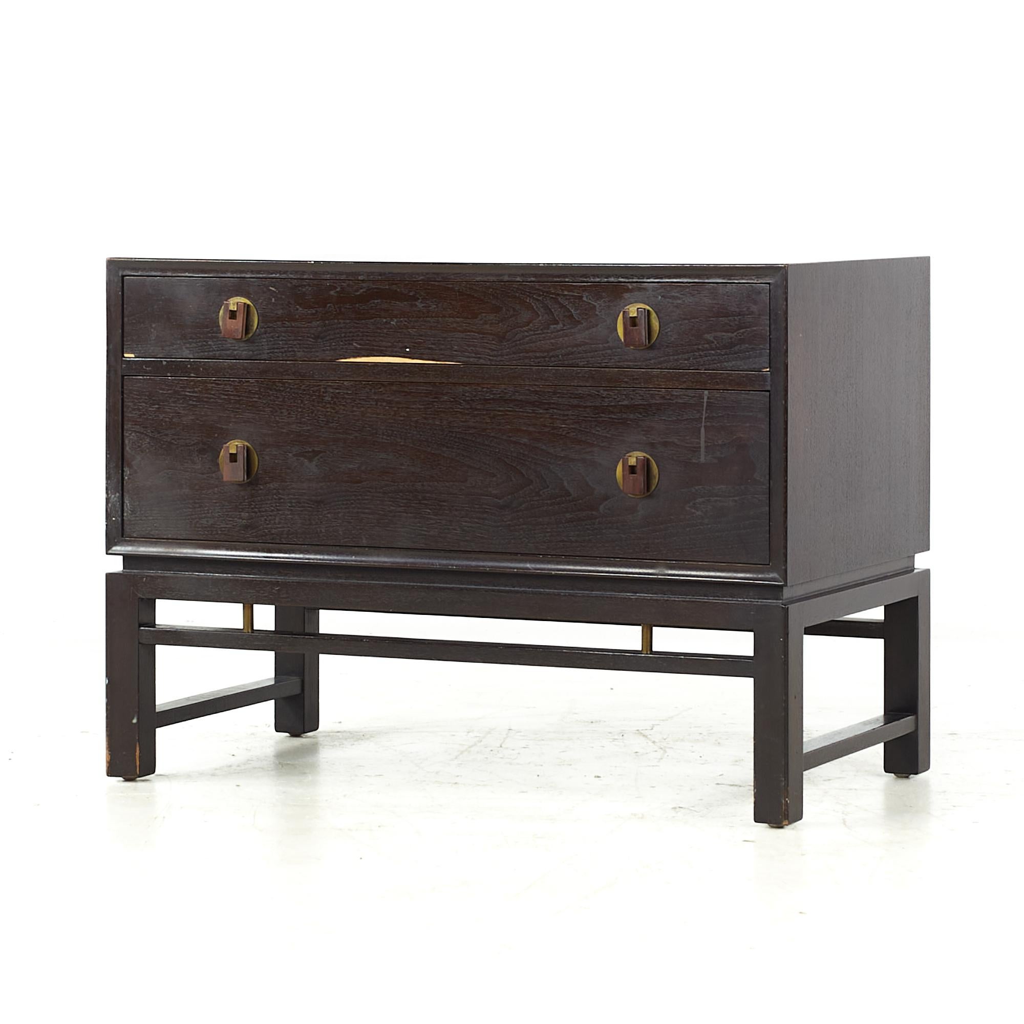 Mid-Century Modern Dunbar Mid Century 2-Drawer Chest Nightstand For Sale