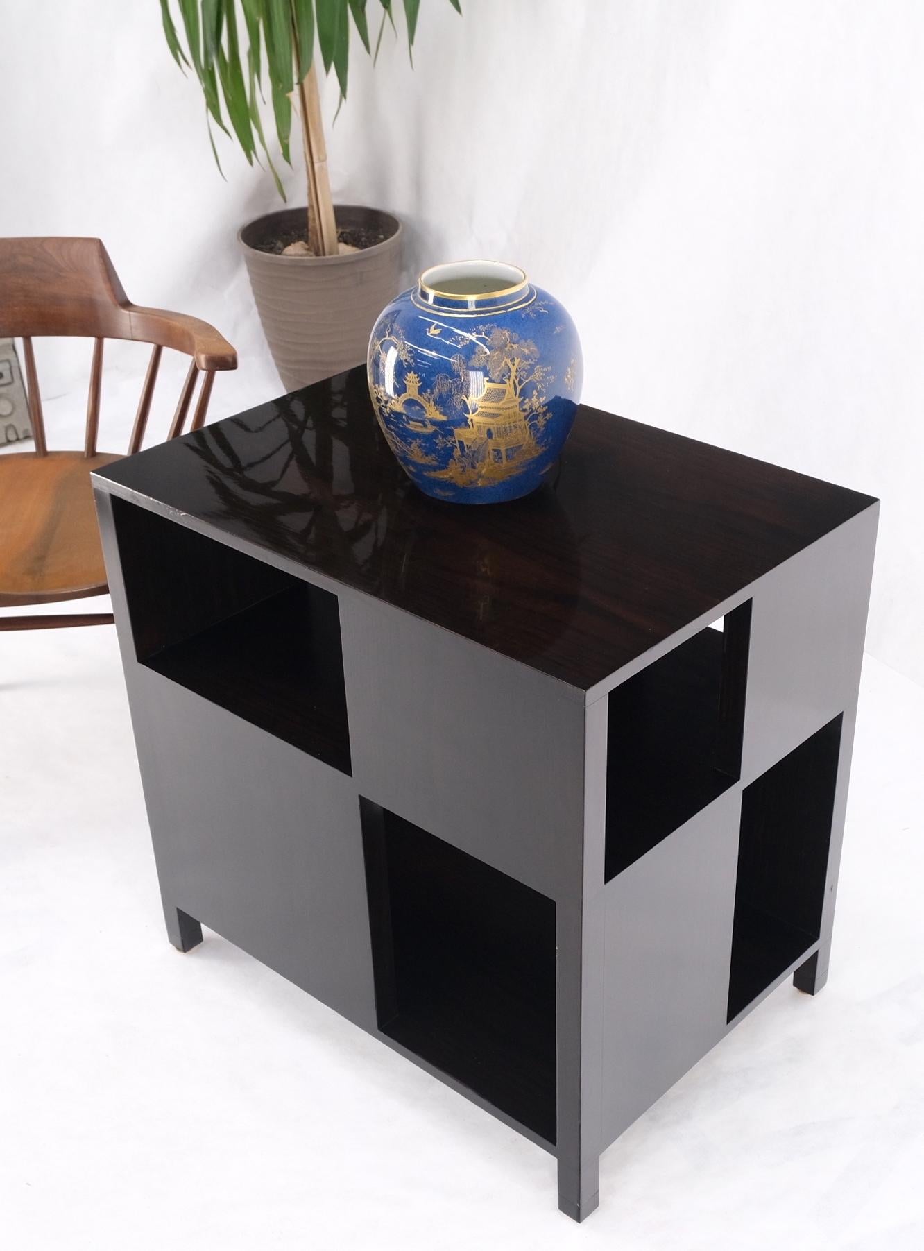 Dunbar Mid Century Modern ebonised walnut checker pattern side end table stand mint!