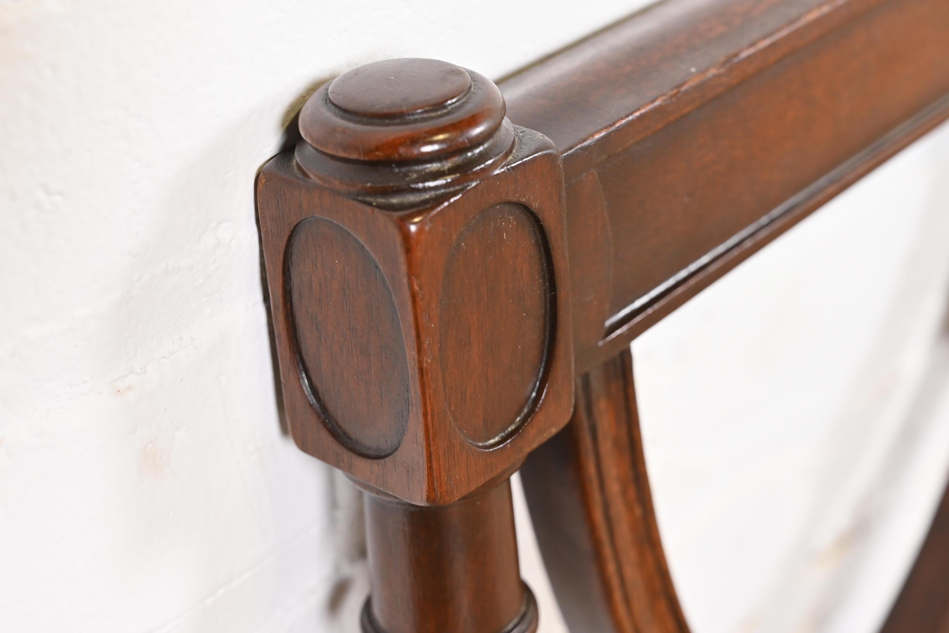 Dunbar Mid-Century French Regency Louis XVI Carved Mahogany Twin Size Headboards For Sale 1