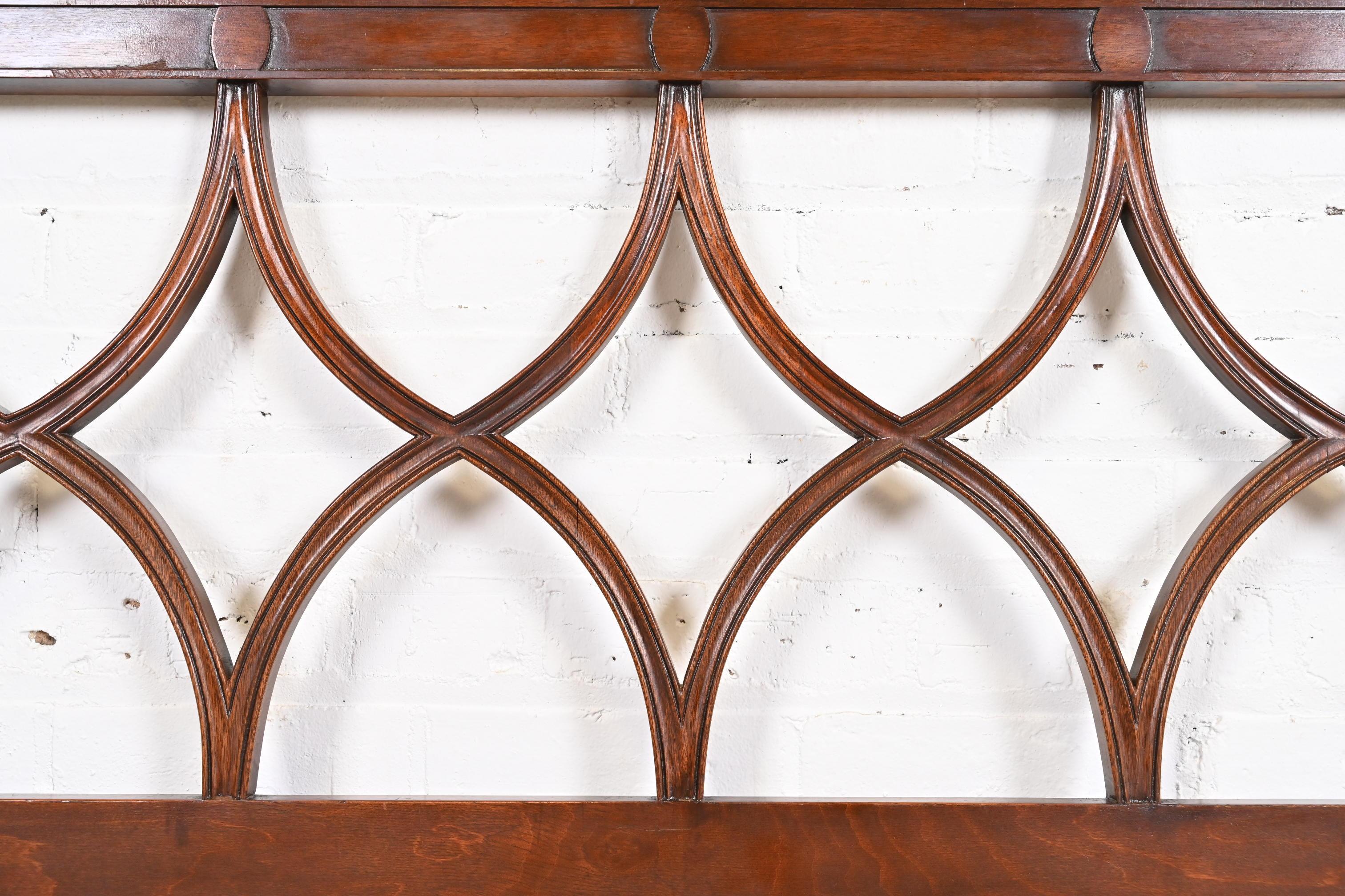 Dunbar Mid-Century French Regency Louis XVI Carved Mahogany Twin Size Headboards For Sale 2