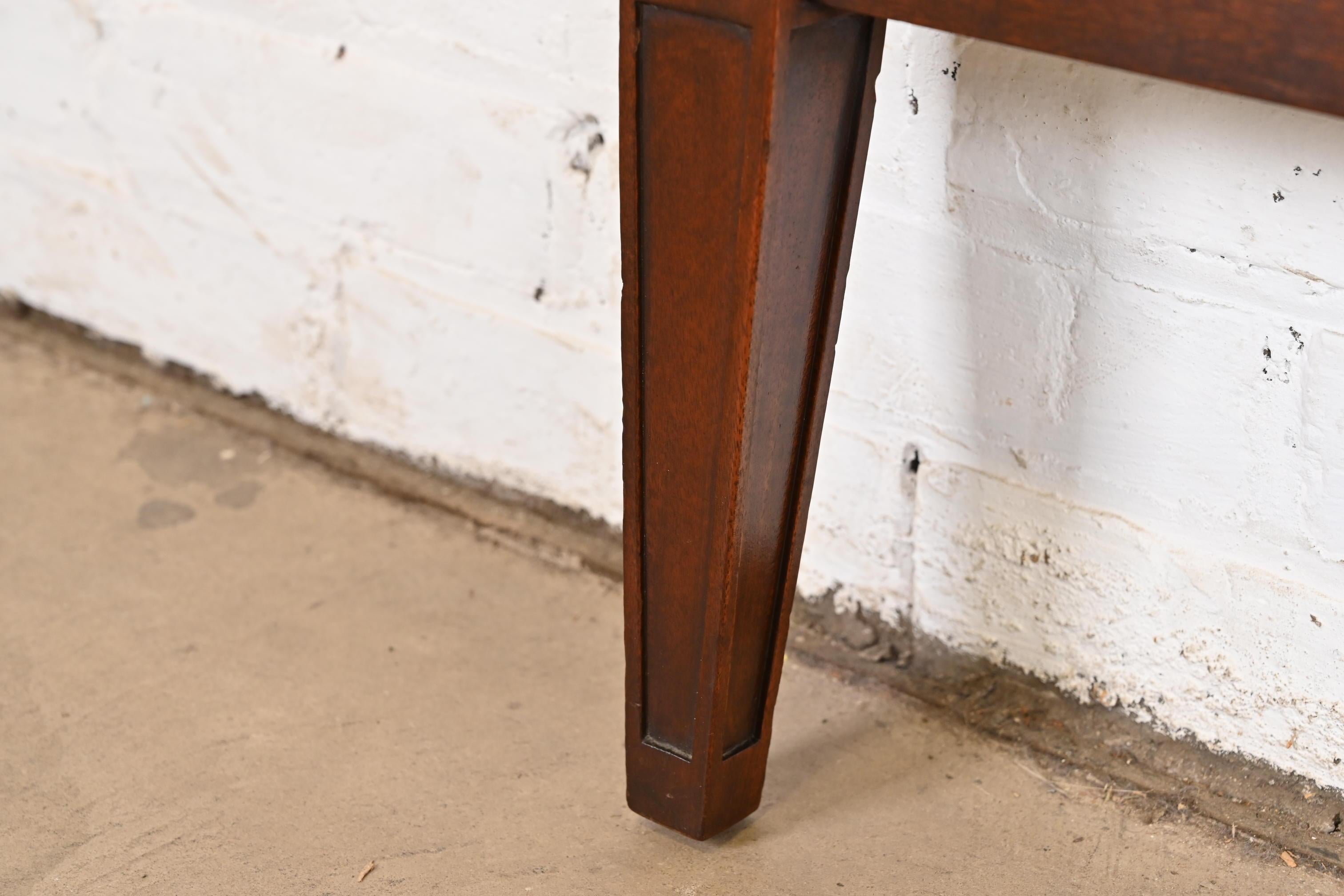 Dunbar Mid-Century French Regency Louis XVI Carved Mahogany Twin Size Headboards For Sale 3