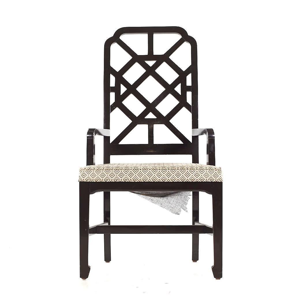 Dunbar Mid Century Lattice Back Dining Chairs - Set of 6 For Sale 5