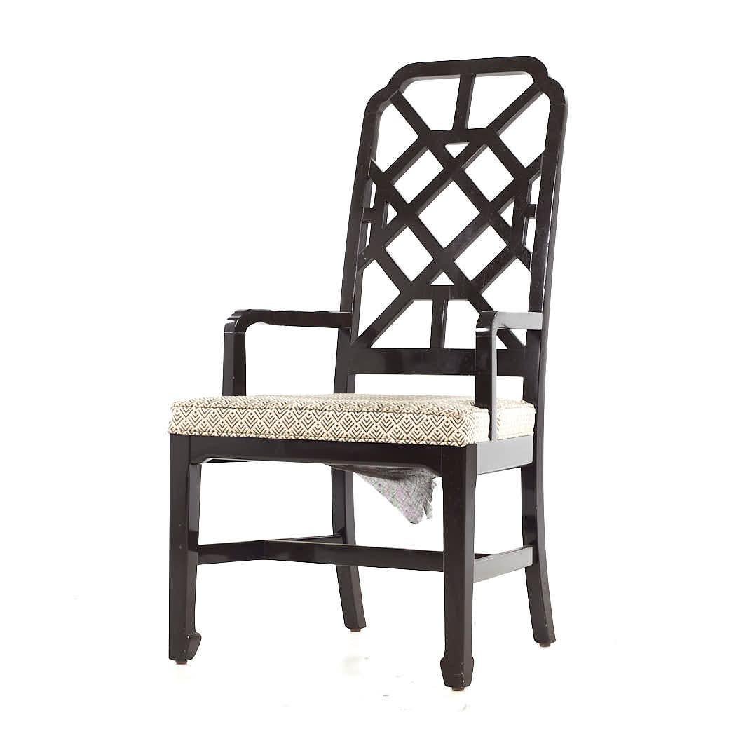 Dunbar Mid Century Lattice Back Dining Chairs - Set of 6 For Sale 6