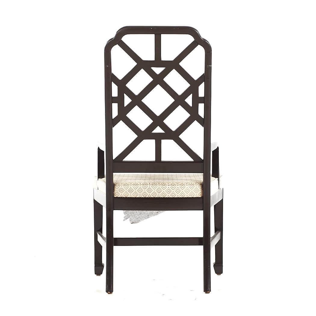 Dunbar Mid Century Lattice Back Dining Chairs - Set of 6 For Sale 8