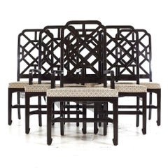 Dunbar Mid Century Lattice Back Dining Chairs - Set of 6